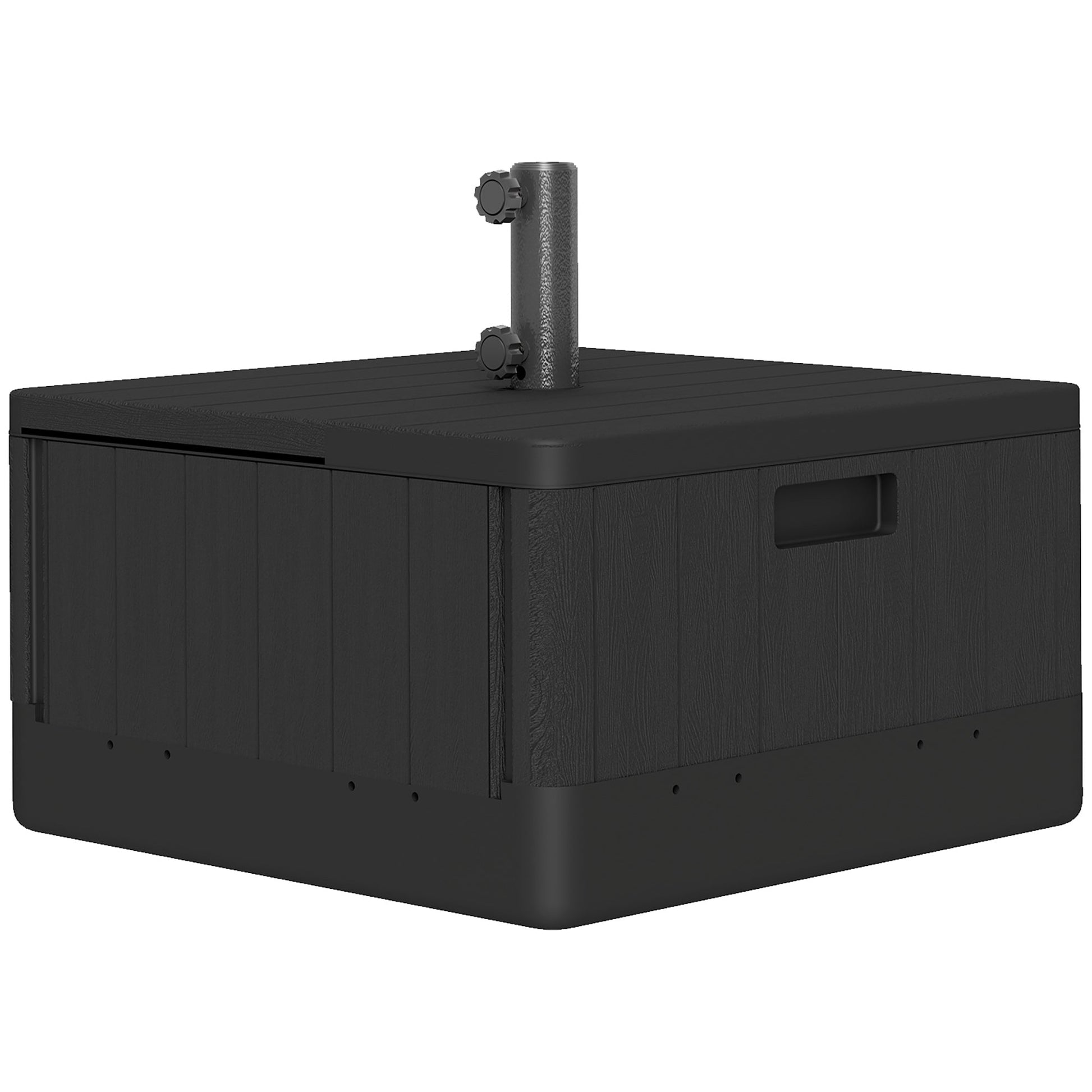 Patio Umbrella Base Outdoor Umbrella Stand with Wheels Handles, Patio Umbrella Stand, Filled Up to 176lbs with Stand or 110lbs with Water for Garden, Poolside, Black