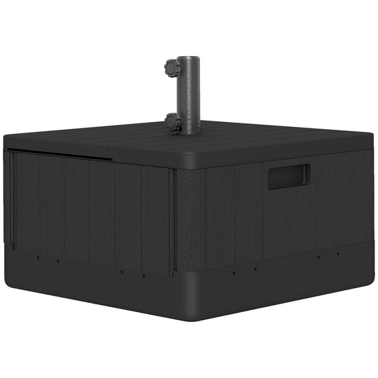 Patio Umbrella Base Outdoor Umbrella Stand with Wheels Handles, Patio Umbrella Stand, Filled Up to 176lbs with Stand or 110lbs with Water for Garden, Poolside, Black