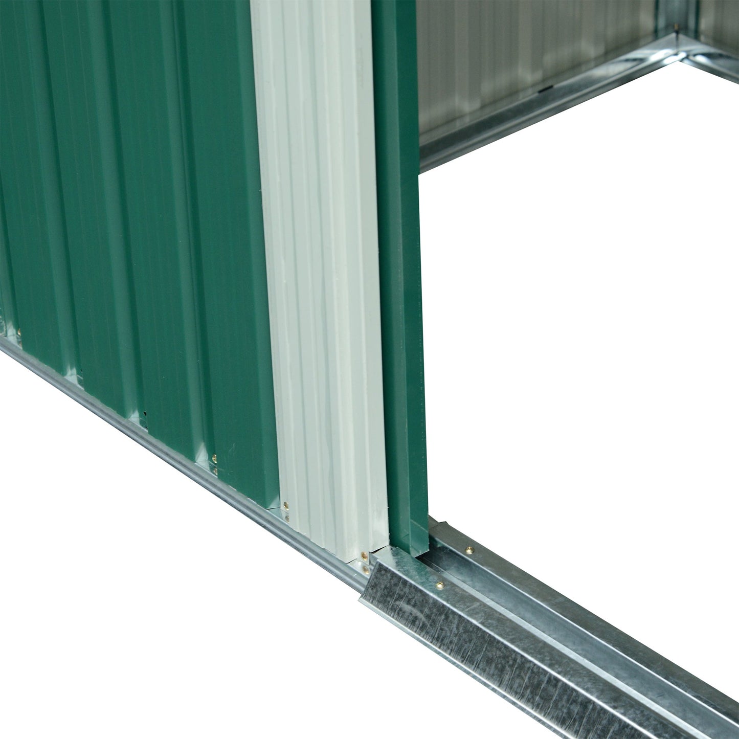 8.5' x 6' Garden Storage Shed with Skylight, Metal Outdoor Shed Tool House with Double Doors for Patio Yard, Dark Green