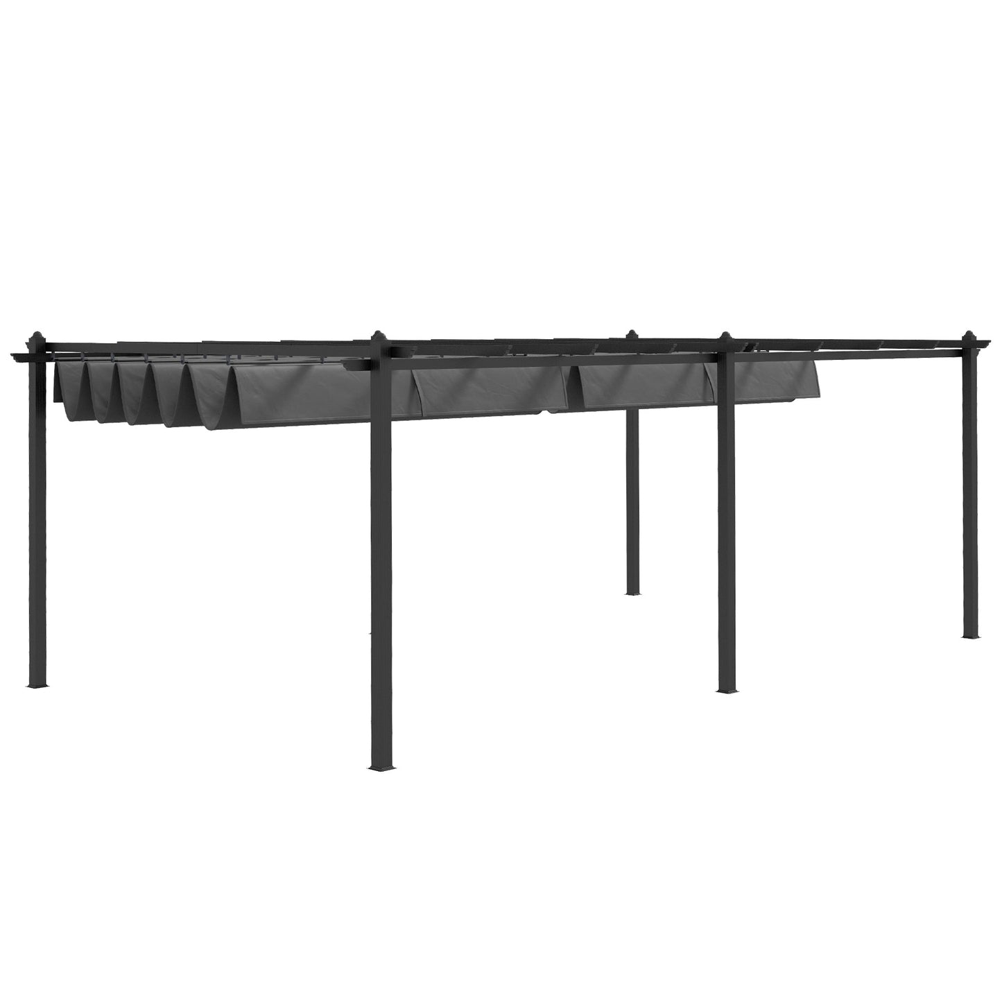 12' x 20' Retractable Pergola Canopy, Aluminum Pergola, Outdoor Sun Shade Shelter for Grill, Patio, Garden, Deck