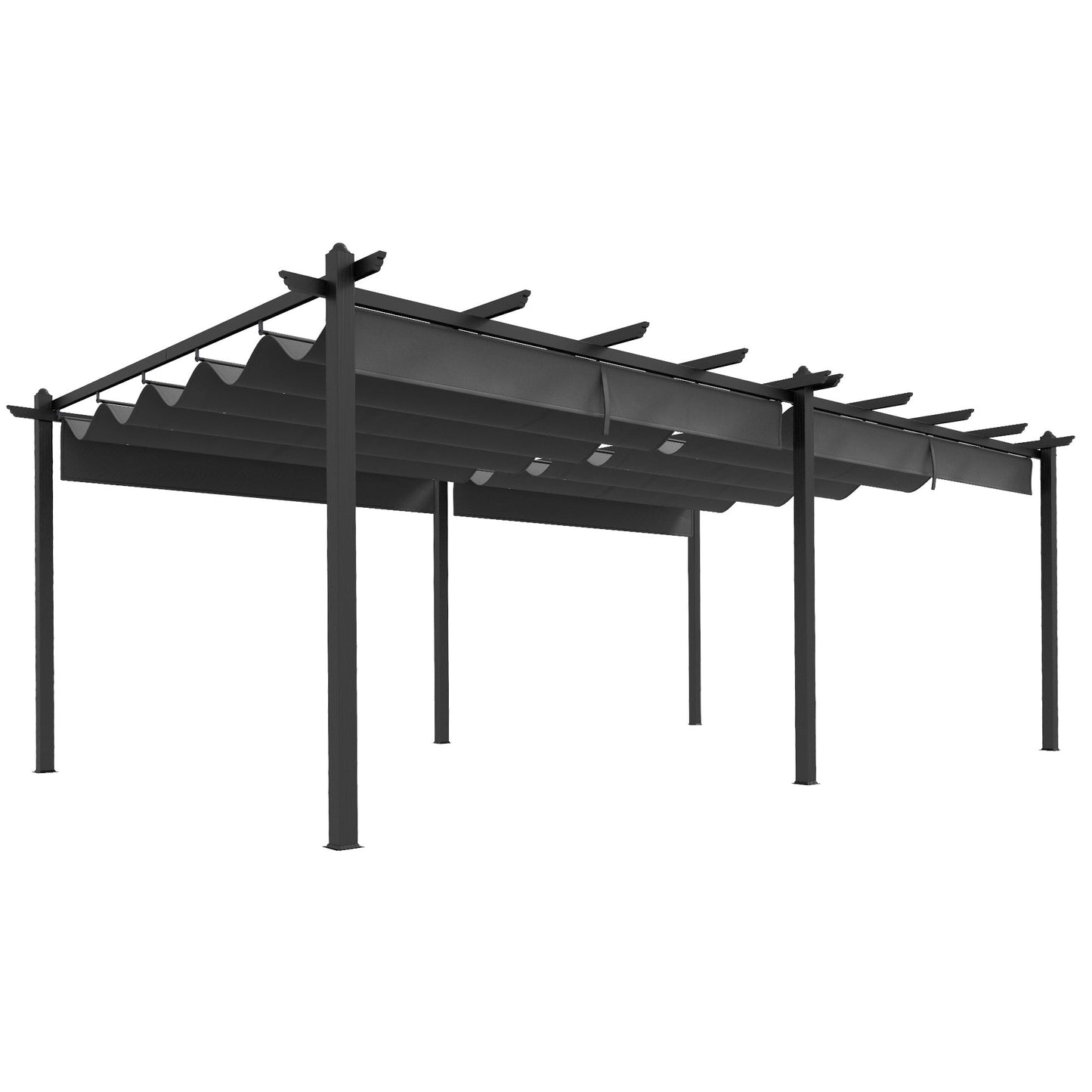 12' x 20' Retractable Pergola Canopy, Aluminum Pergola, Outdoor Sun Shade Shelter for Grill, Patio, Garden, Deck