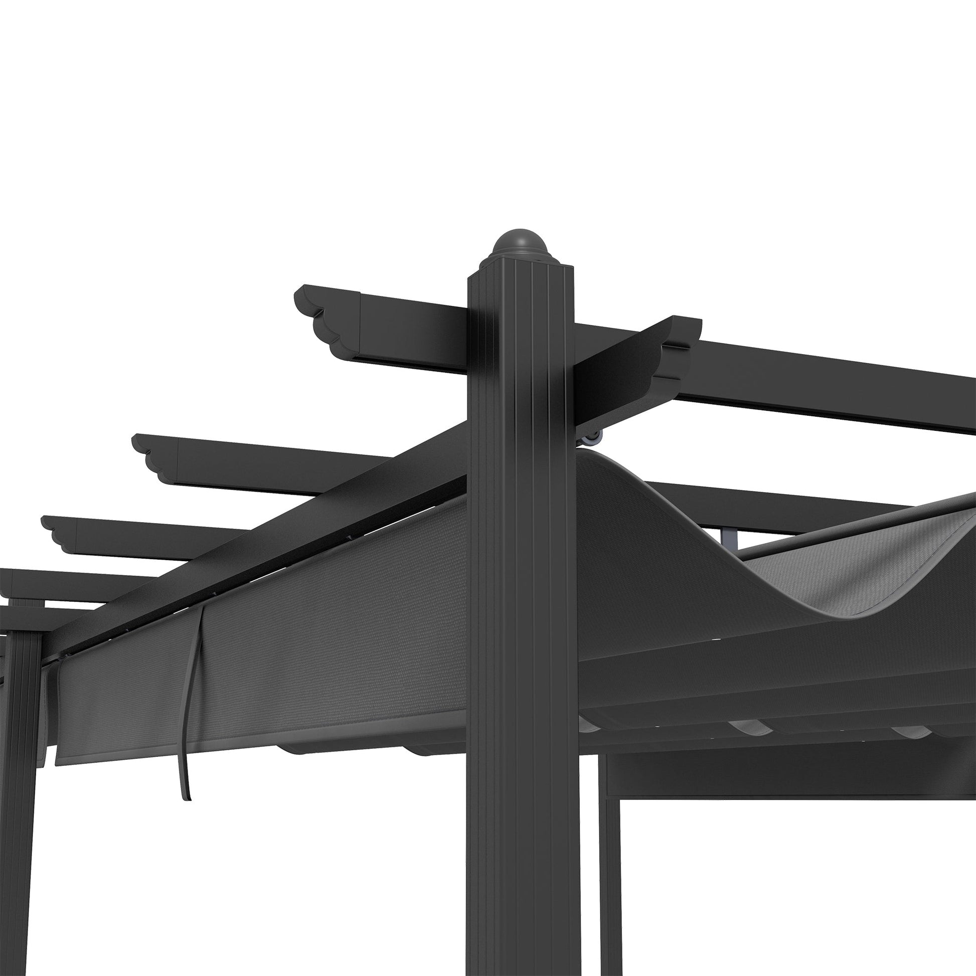 12' x 20' Retractable Pergola Canopy, Aluminum Pergola, Outdoor Sun Shade Shelter for Grill, Patio, Garden, Deck