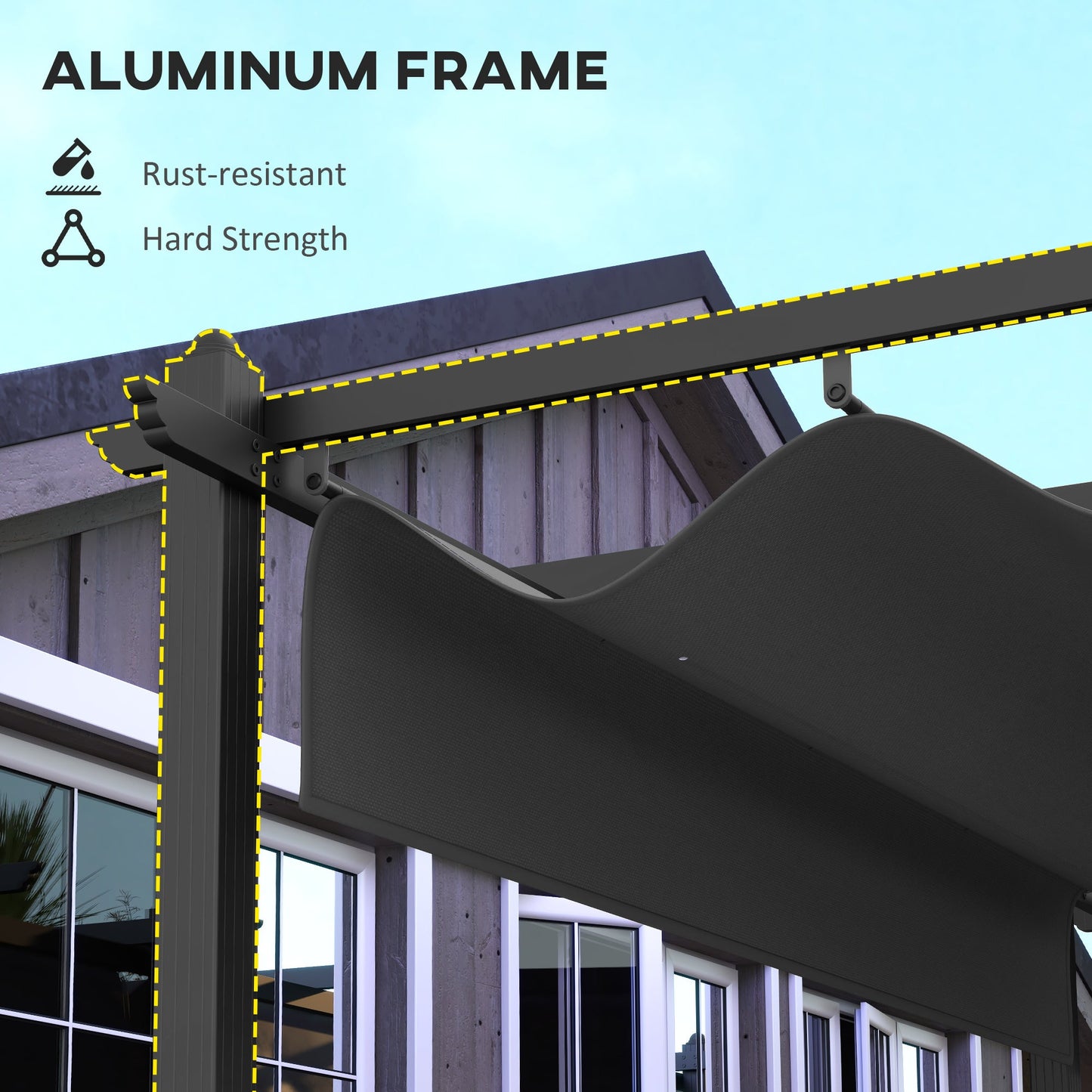 12' x 20' Retractable Pergola Canopy, Aluminum Pergola, Outdoor Sun Shade Shelter for Grill, Patio, Garden, Deck