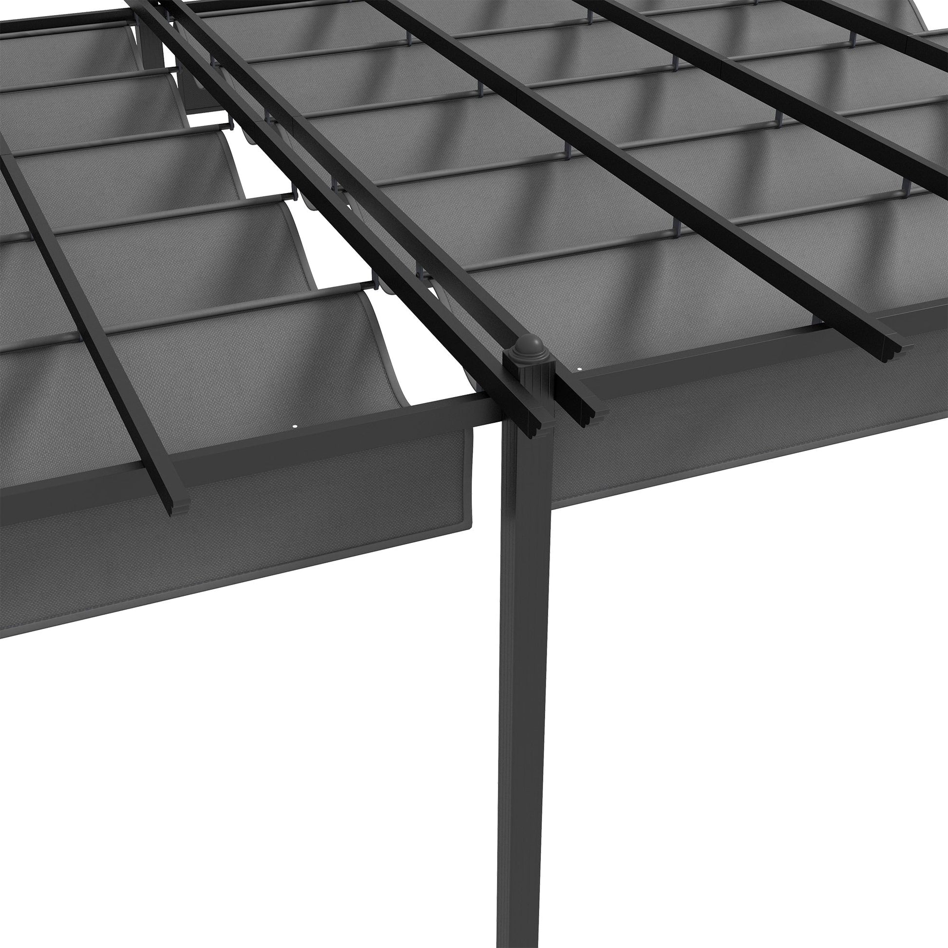 12' x 20' Retractable Pergola Canopy, Aluminum Pergola, Outdoor Sun Shade Shelter for Grill, Patio, Garden, Deck