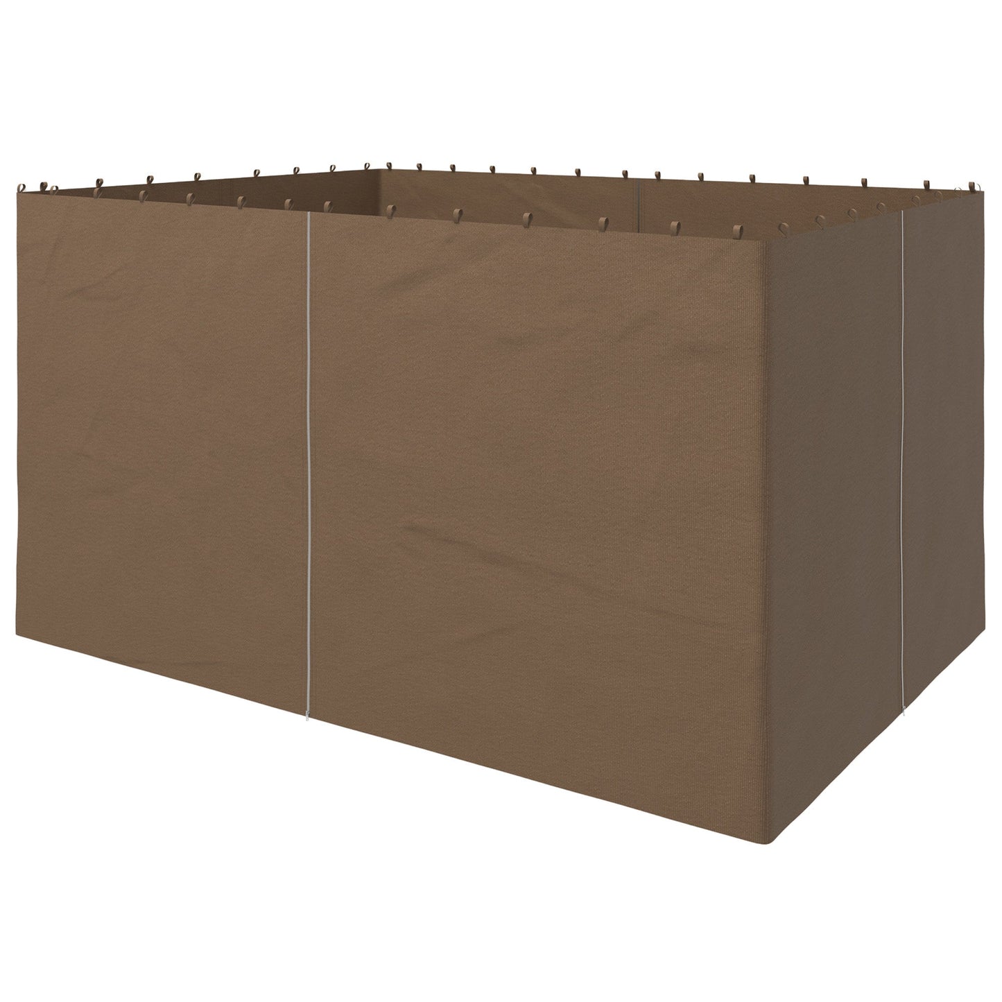 Replacement Gazebo Curtains with Zipper, 4-Panel Universal Gazebo Privacy Sidewall for Most 10' x 13' Gazebo Canopy Pavillion, Hooks/C-Rings Included, Dark Brown