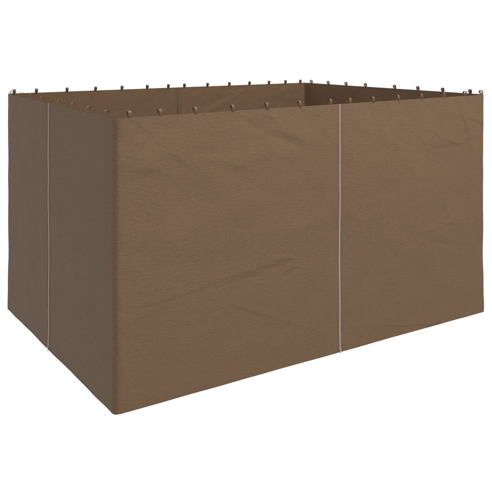 Replacement Gazebo Curtains with Zipper, 4-Panel Universal Gazebo Privacy Sidewall for Most 10' x 13' Gazebo Canopy Pavillion, Hooks/C-Rings Included, Dark Brown