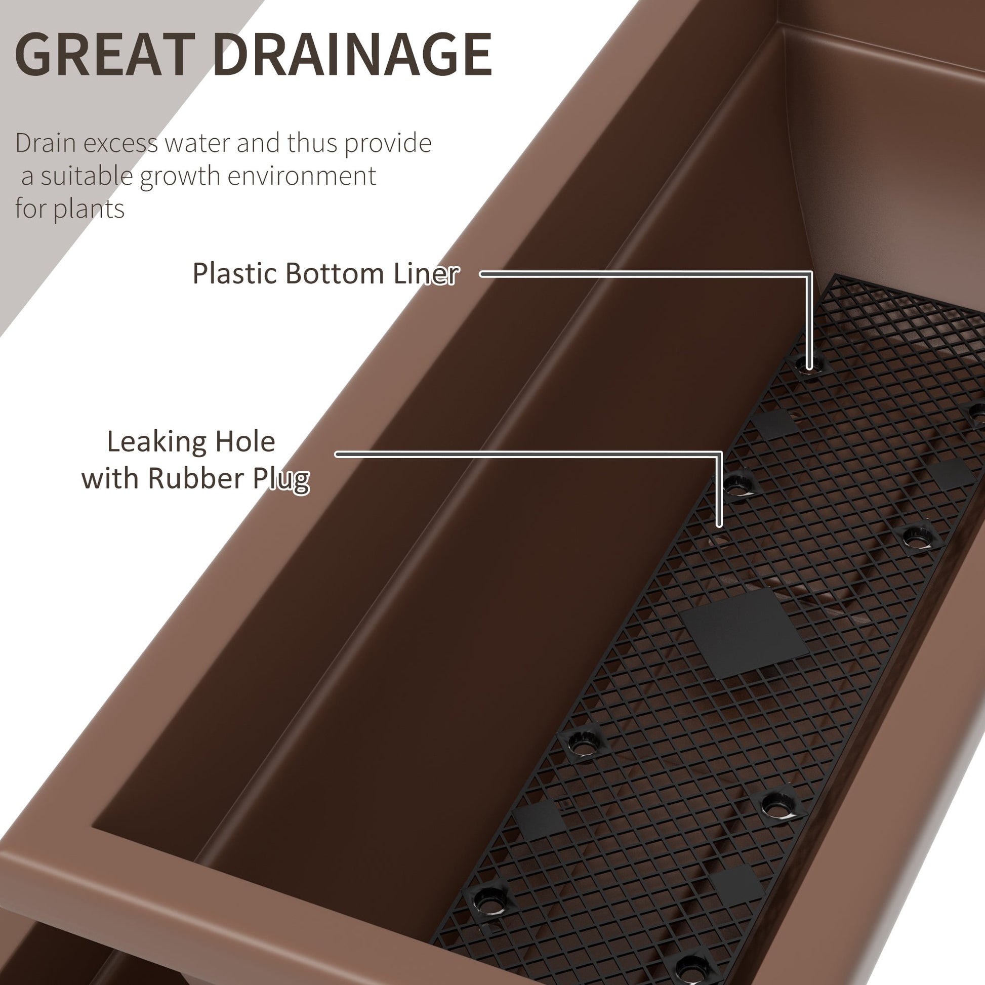5-Tier Raised Garden Bed with 5 Planter Boxes, Outdoor Plant Stand Grow Containers with Leaking Holes for Balcony Patio Outdoor, Brown