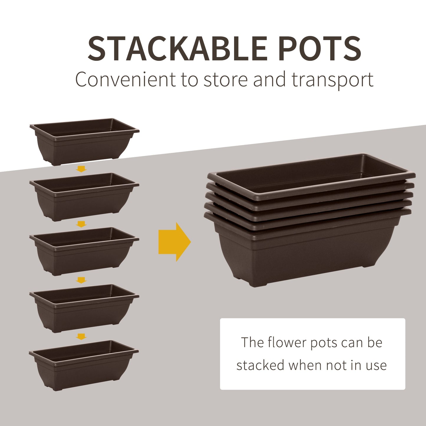 5-Tier Raised Garden Bed with 5 Planter Boxes, Outdoor Plant Stand Grow Containers with Leaking Holes for Balcony Patio Outdoor, Brown
