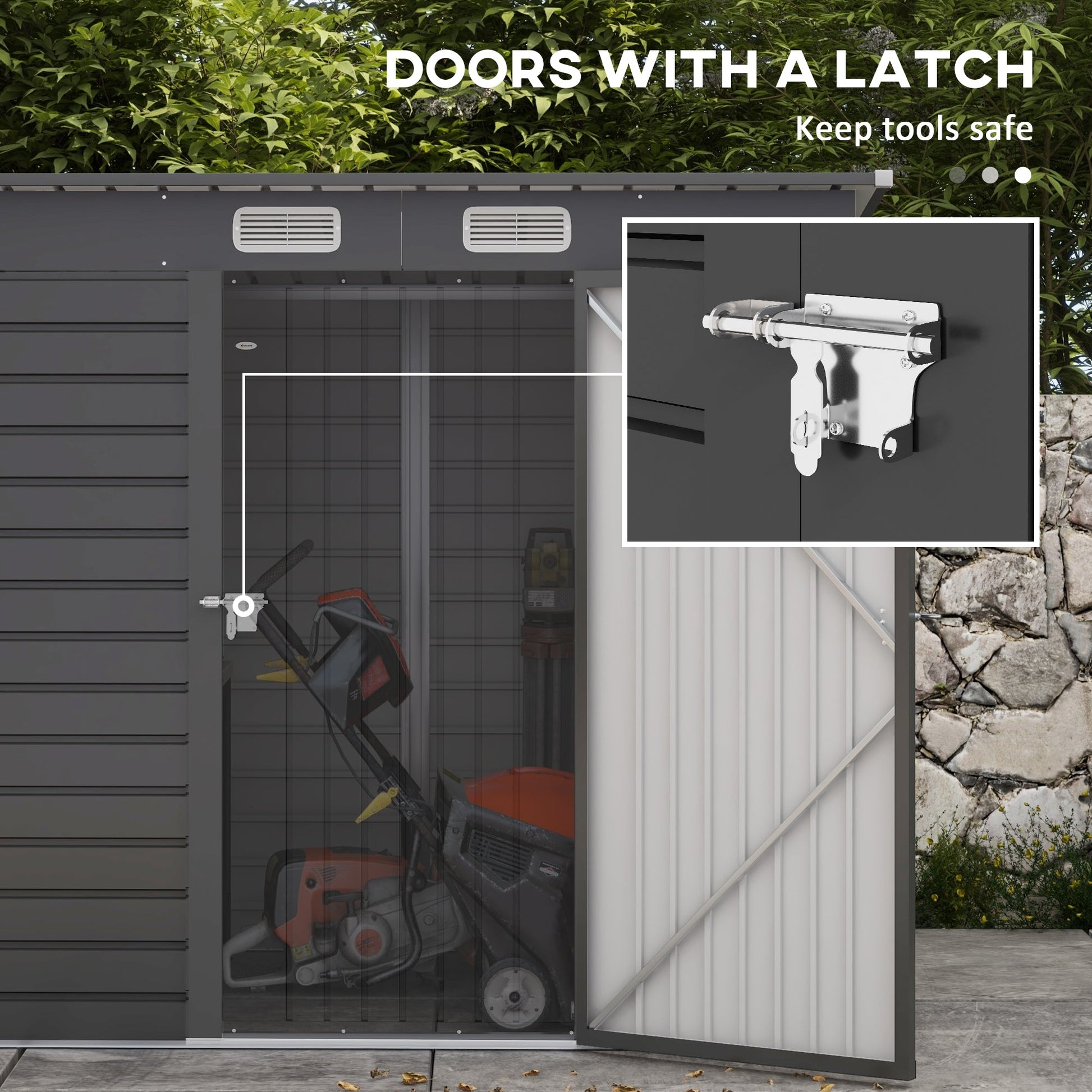 6 x 4FT Outdoor Storage Shed, Easy to Assemble Galvanized Metal Garden Shed, Waterproof Tool Shed with Lockable Door and 2 Vents for Backyard, Lawn, Patio, Grey