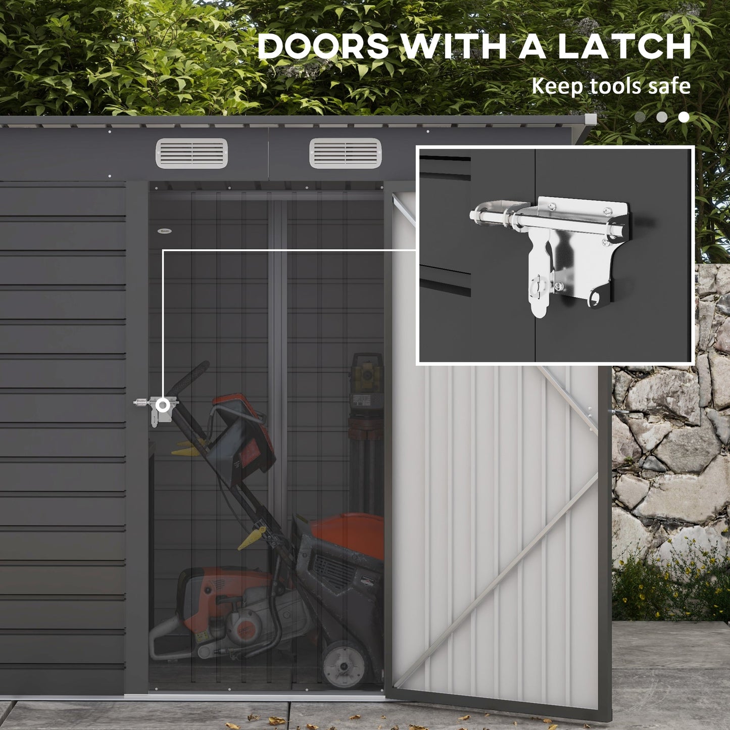 6 x 4FT Outdoor Storage Shed, Easy to Assemble Galvanized Metal Garden Shed, Waterproof Tool Shed with Lockable Door and 2 Vents for Backyard, Lawn, Patio, Grey