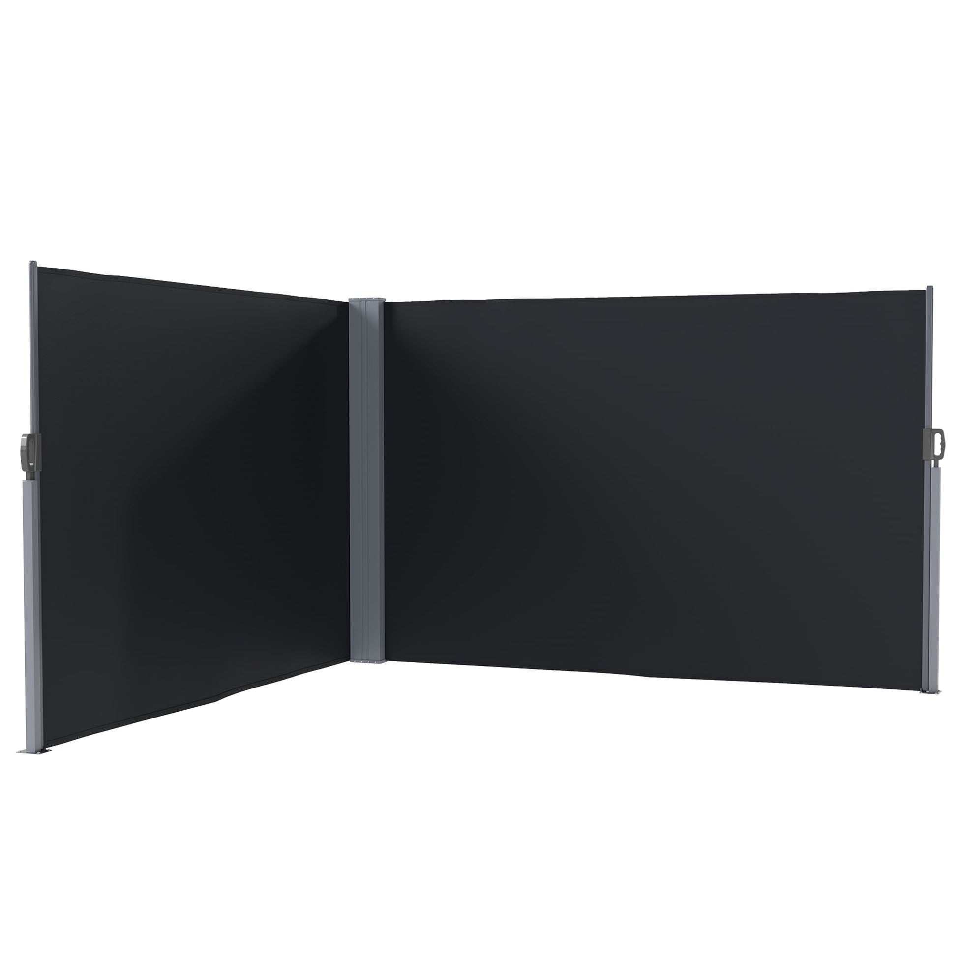 Patio Retractable Double Side Awning, 79"x236" Outdoor Privacy Screen, UV Resistant, Waterproof Room Divider Sun Shade Wind Screen for Garden, Balcony, Black
