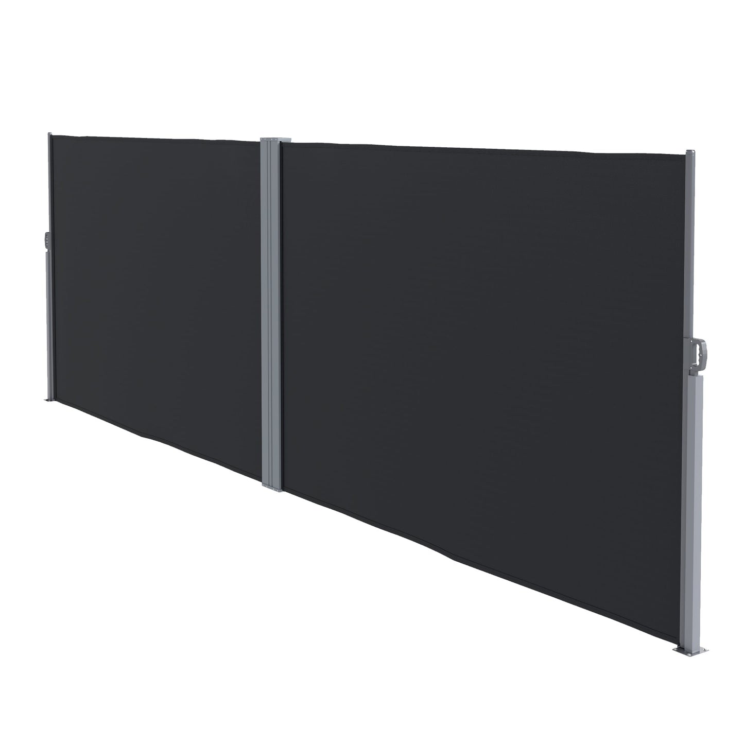 Patio Retractable Double Side Awning, 79"x236" Outdoor Privacy Screen, UV Resistant, Waterproof Room Divider Sun Shade Wind Screen for Garden, Balcony, Black