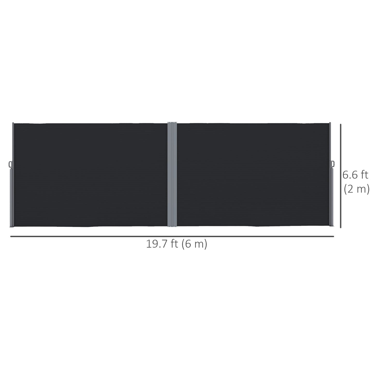 Patio Retractable Double Side Awning, 79"x236" Outdoor Privacy Screen, UV Resistant, Waterproof Room Divider Sun Shade Wind Screen for Garden, Balcony, Black