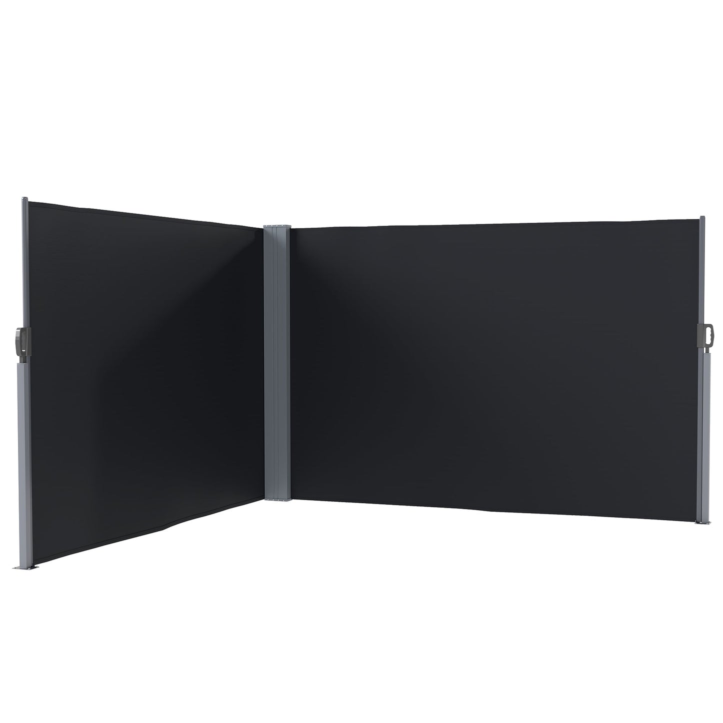 Patio Retractable Double Side Awning, 79"x236" Outdoor Privacy Screen, UV Resistant, Waterproof Room Divider Sun Shade Wind Screen for Garden, Balcony, Black