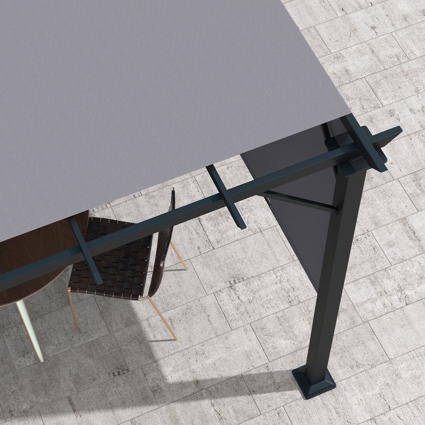 10' x 10' Retractable Pergola Canopy, Outdoor Gazebo with Sun Shade Canopy and Steel Frame, for Backyard, Garden, Patio, Deck, Grey