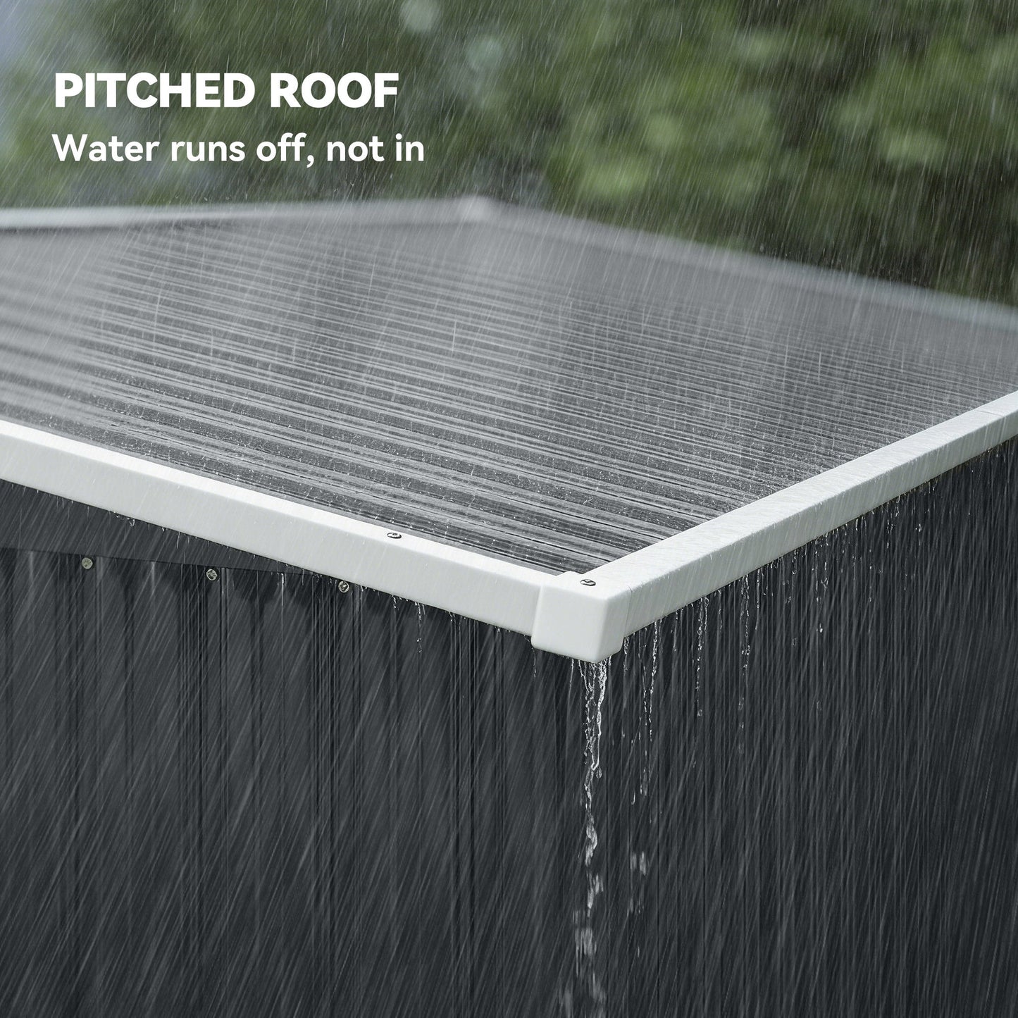 7.5' x 4.3' Outdoor Storage Shed, Waterproof Metal Garden Shed with Gloves, Lockable Doors, Vents and Pitched Roof for Backyard, Patio, Lawn, Poolside, Dark Grey