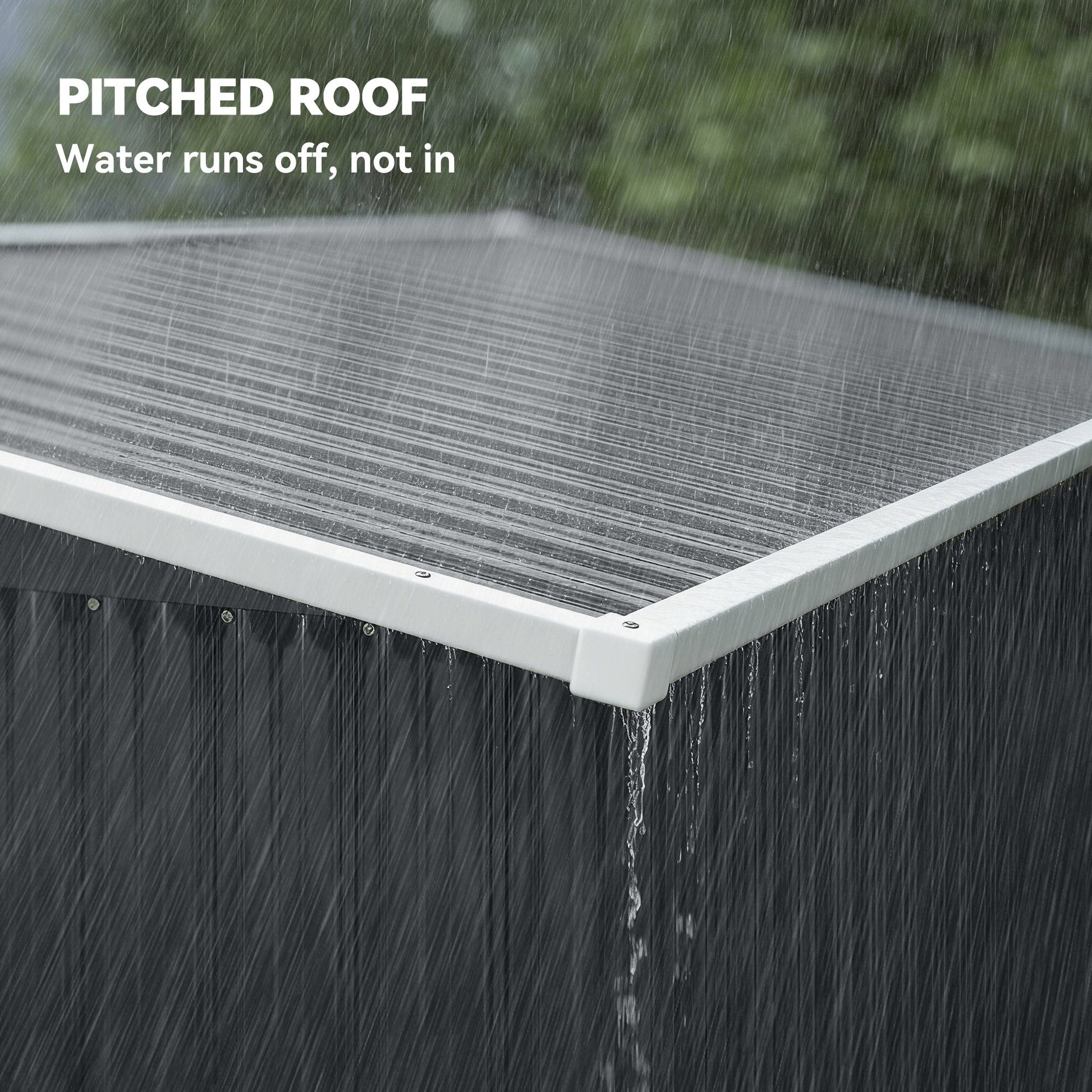 7.5' x 4.3' Outdoor Storage Shed, Waterproof Metal Garden Shed with Gloves, Lockable Doors, Vents and Pitched Roof for Backyard, Patio, Lawn, Poolside, Dark Grey