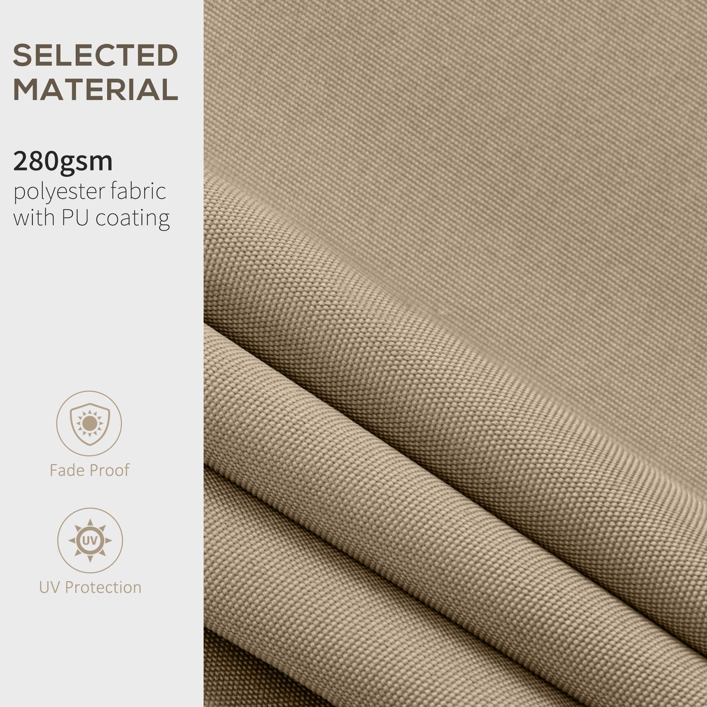 13' x 8' Retractable Awning Fabric Replacement Outdoor Sunshade Canopy Awning Cover, UV Protection, Beige