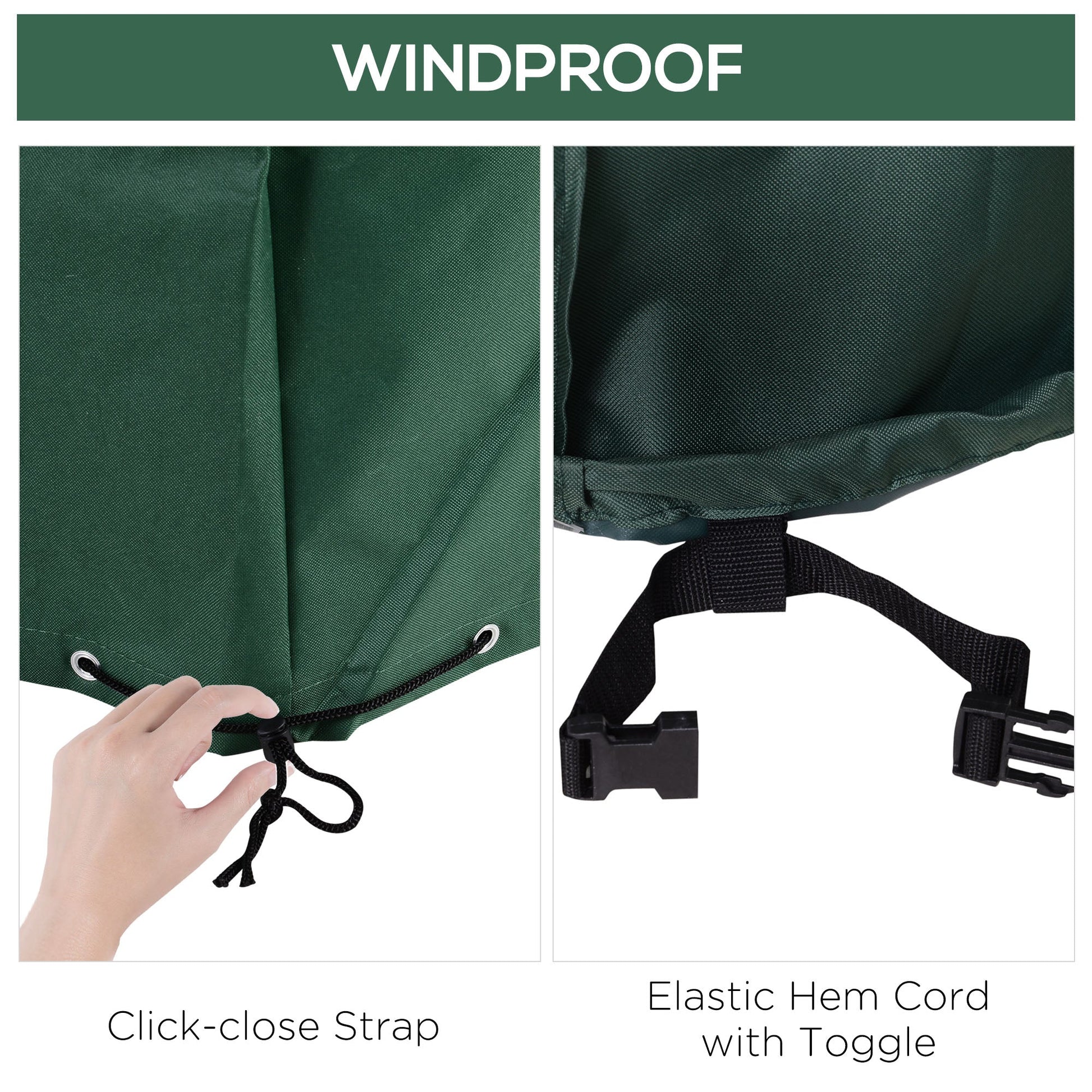 7.5 x 7.5FT Large Patio Garden Furniture Set Cover 600D Oxford Square Waterproof, Green