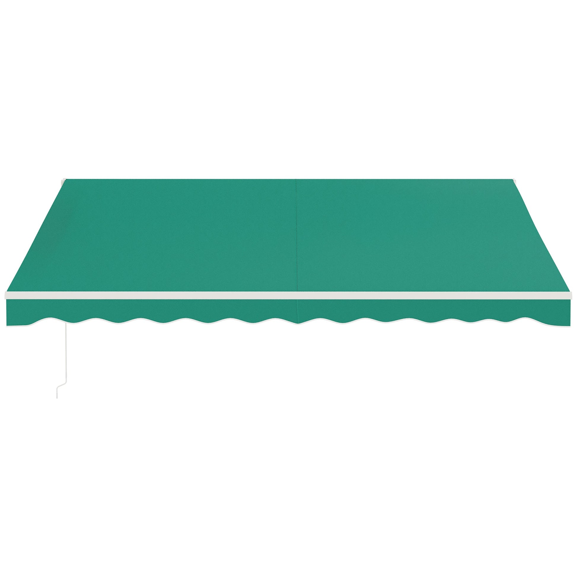 13' x 10' Electric Awning, Retractable Awning Sun Shade Shelter with Remote Controller, Manual Crank Handle and Aluminum Frame, for Deck, Balcony, Yard, Green