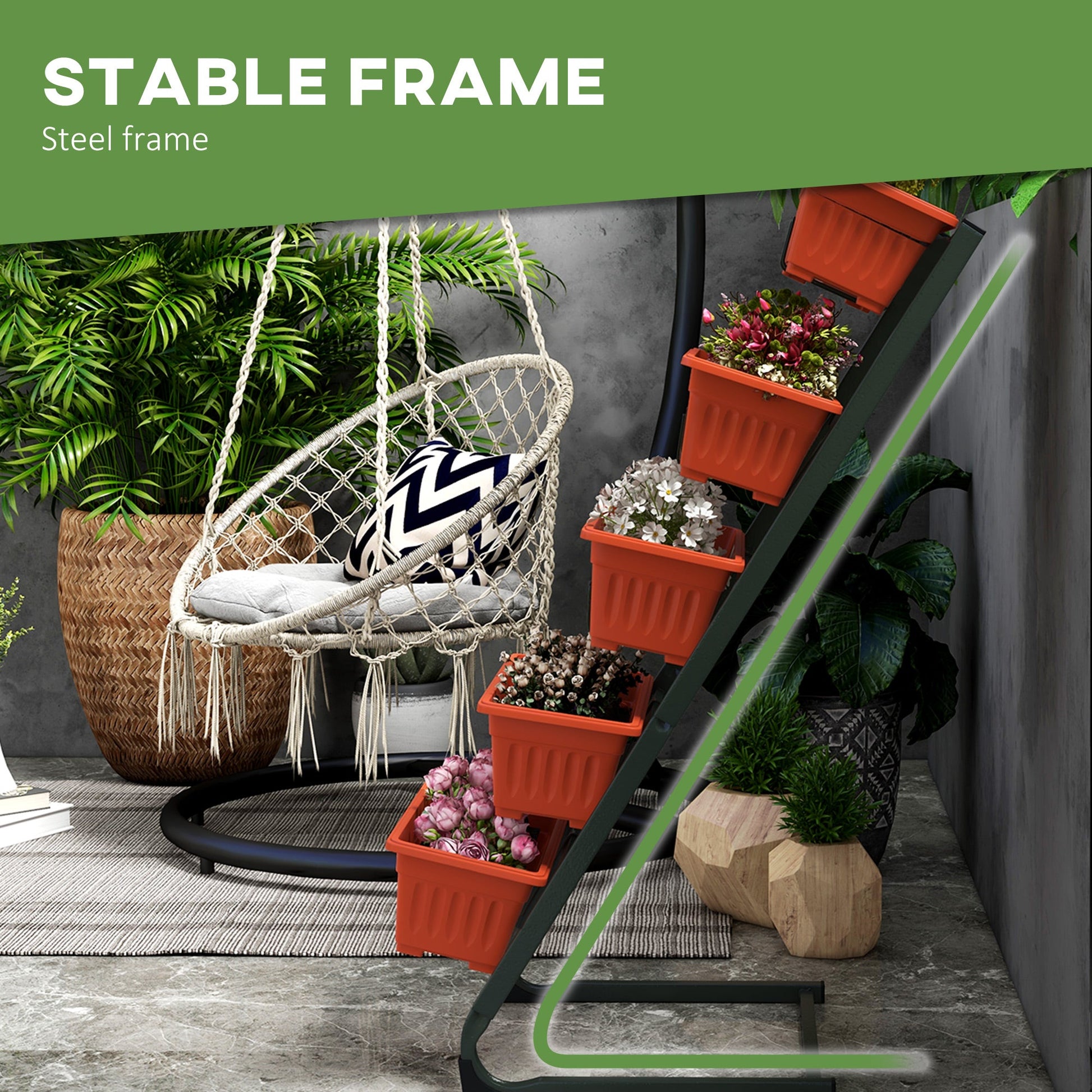 5-Tier Vertical Raised Garden Bed with 5 Planter Boxes, Plant Stand Grow Container for Balcony Patio Outdoor, Red
