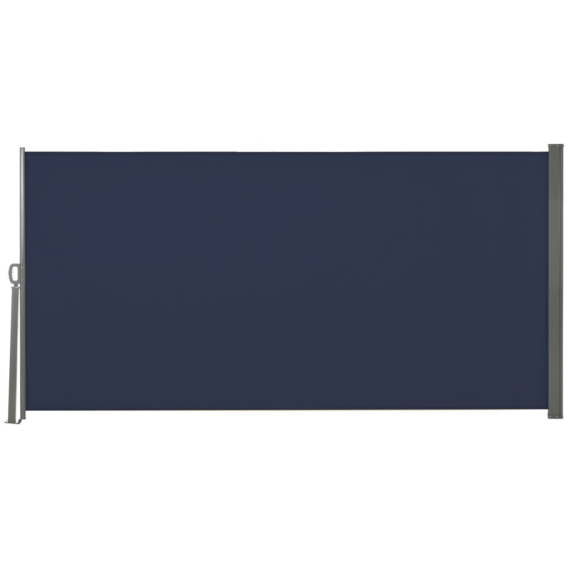 118" x 63" Retractable Side Awning Patio Outdoor Folding Privacy Screen with Resistance to UV Rays & Wind, Dark Blue