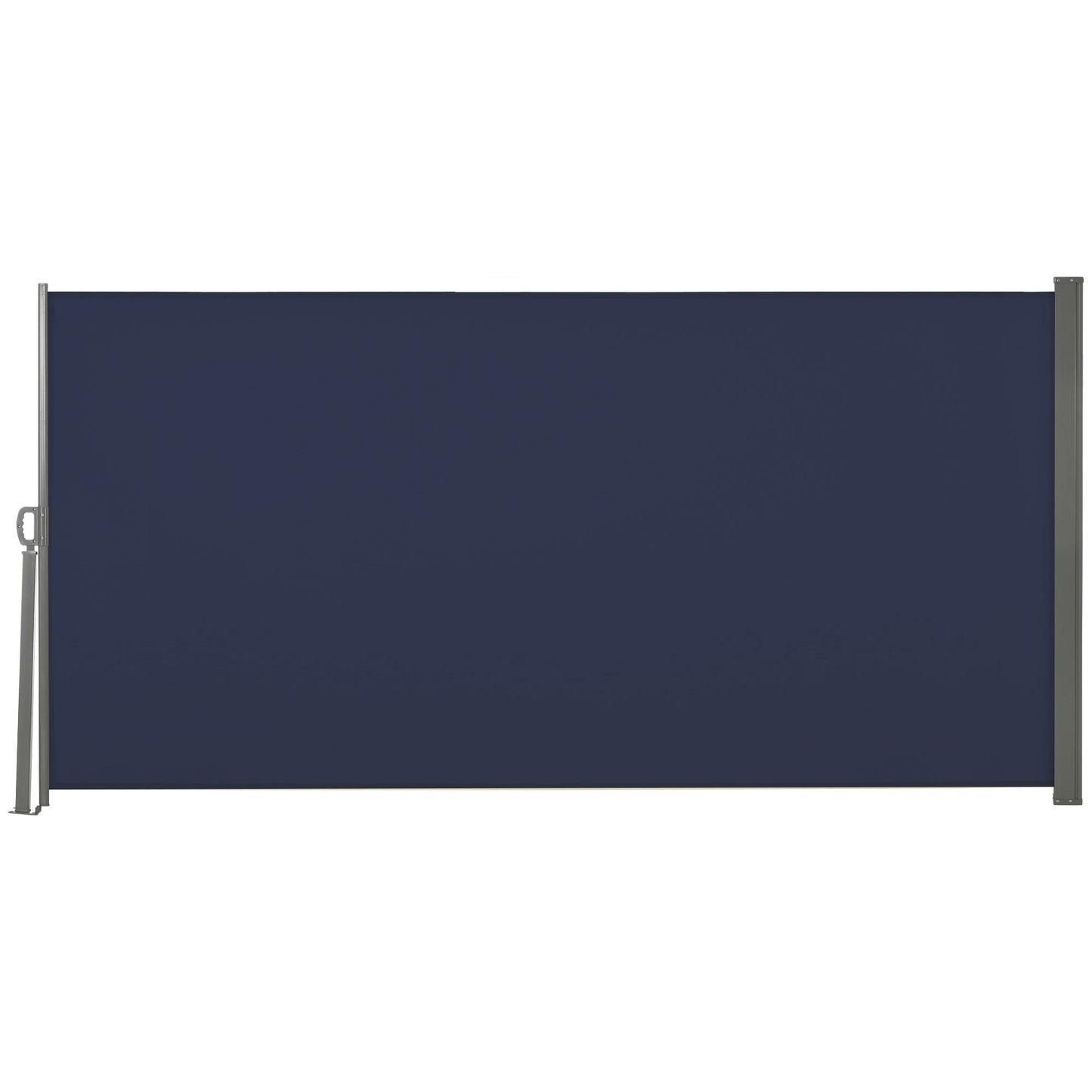 118" x 63" Retractable Side Awning Patio Outdoor Folding Privacy Screen with Resistance to UV Rays & Wind, Dark Blue