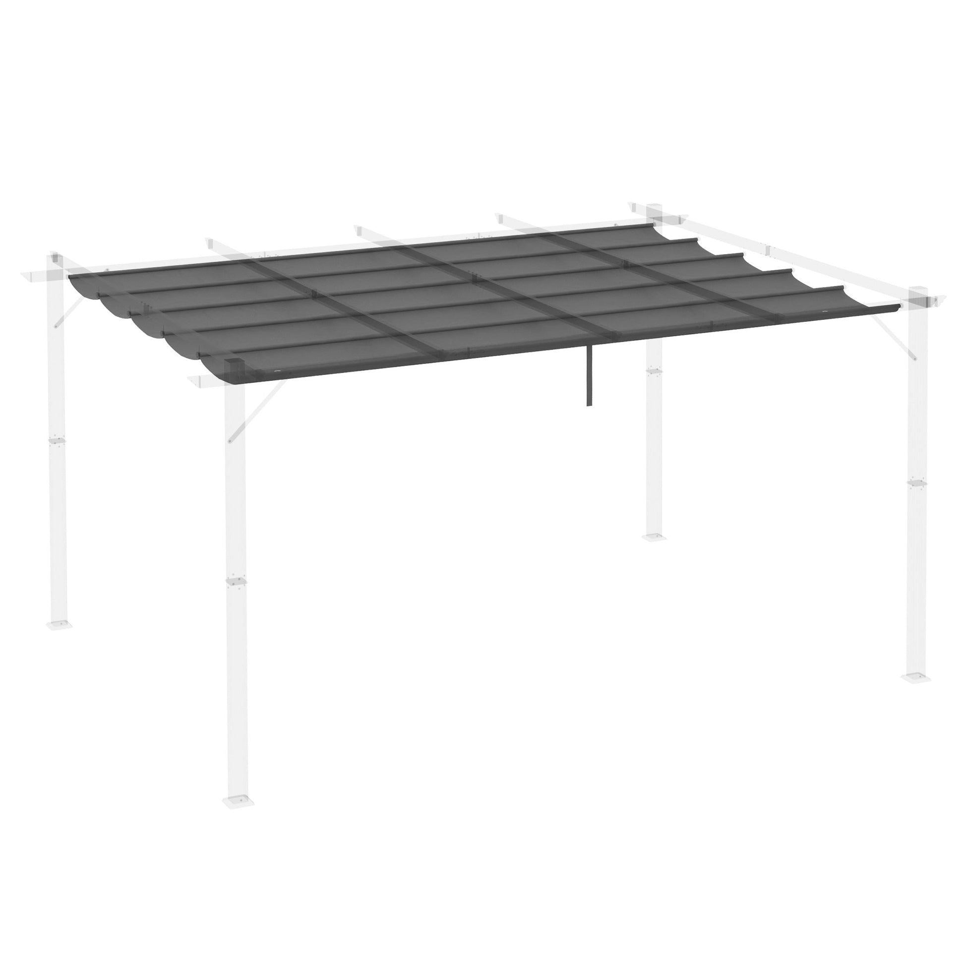 Retractable Replacement Pergola Canopy for 10' x 13' Pergola, Pergola Cover Replacement, Dark Grey