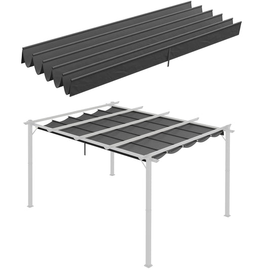 Retractable Replacement Pergola Canopy for 10' x 13' Pergola, Pergola Cover Replacement, Dark Grey