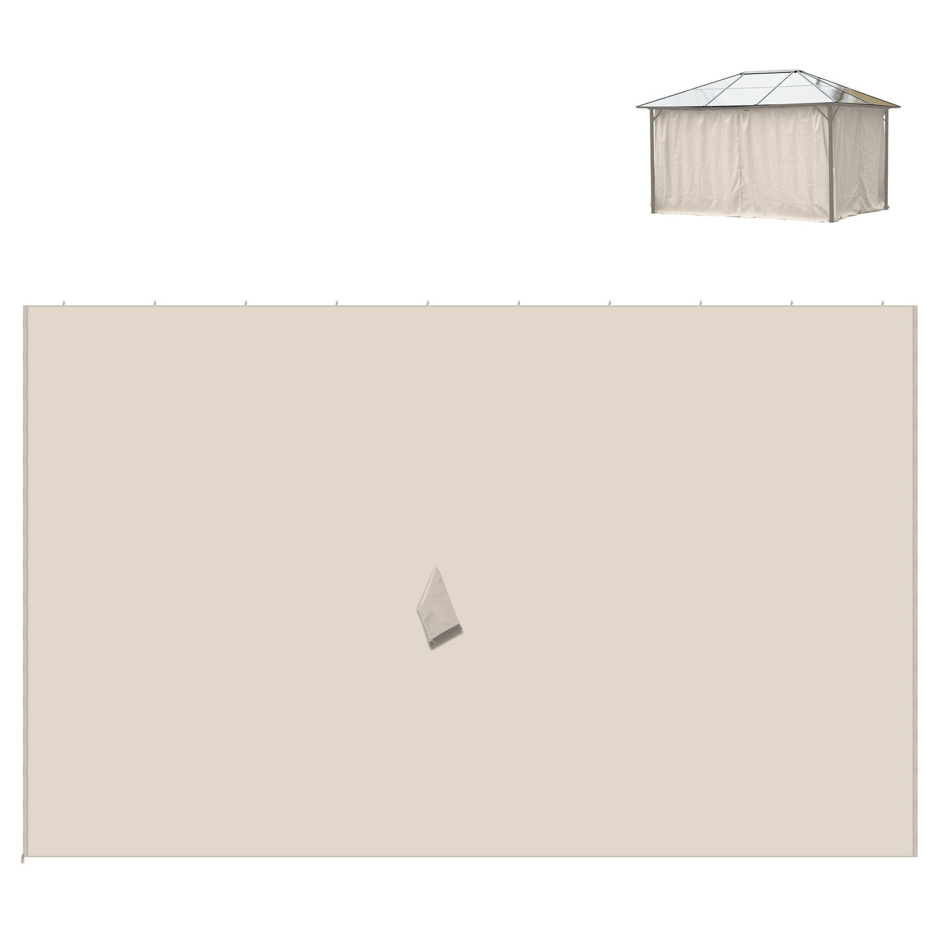 10' x 12' Universal Gazebo Sidewall Set with 4 Panels, Hooks/C-Rings Included for Pergolas & Cabanas, Beige