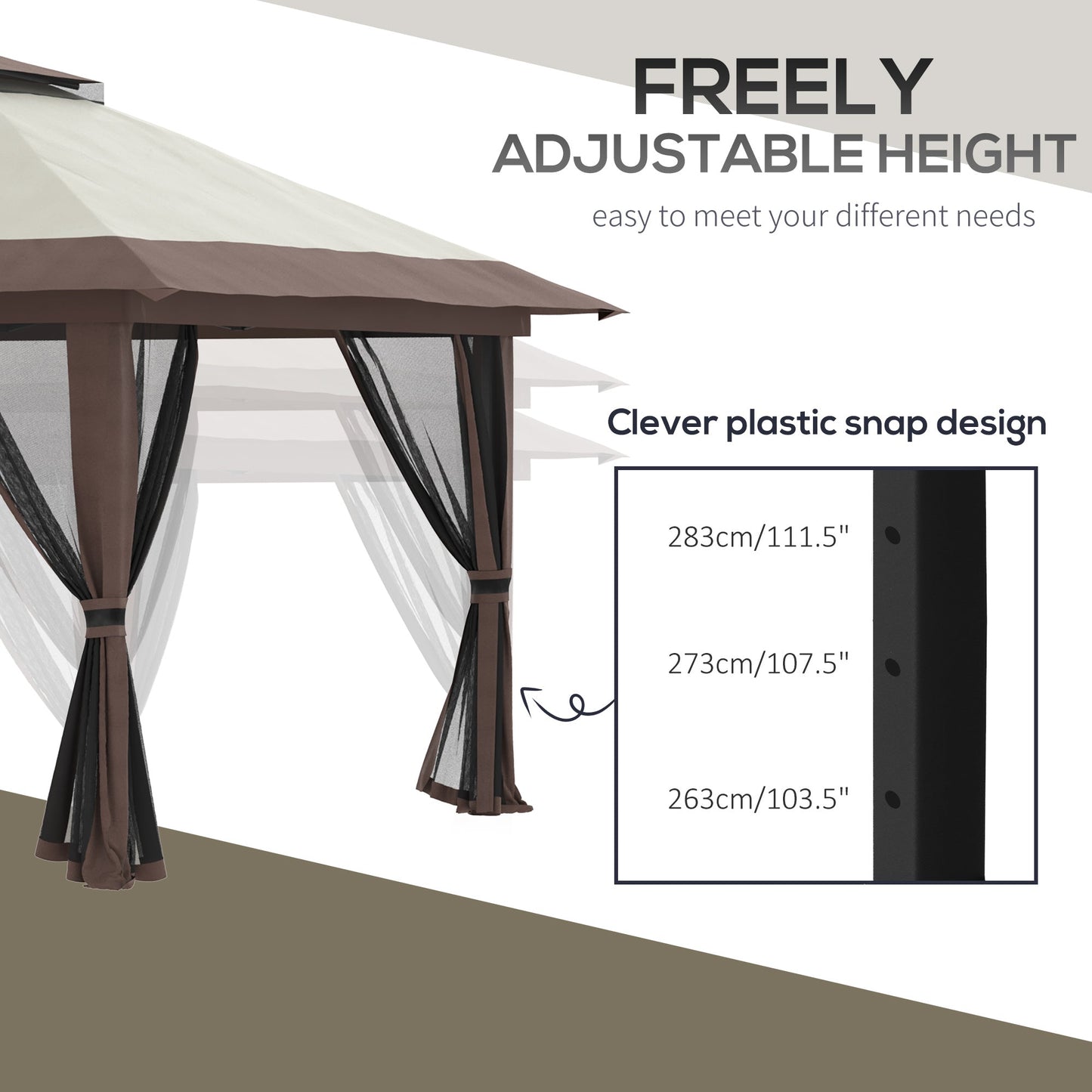 13' x 13' Pop Up Canopy with Mesh Sidewalls and Water/Sand Bag, UPF 50+ Easy Up Canopy Tent Shelter, Wheeled Carry Bag for Garden, Backyard, Patio, Lawn, Beige