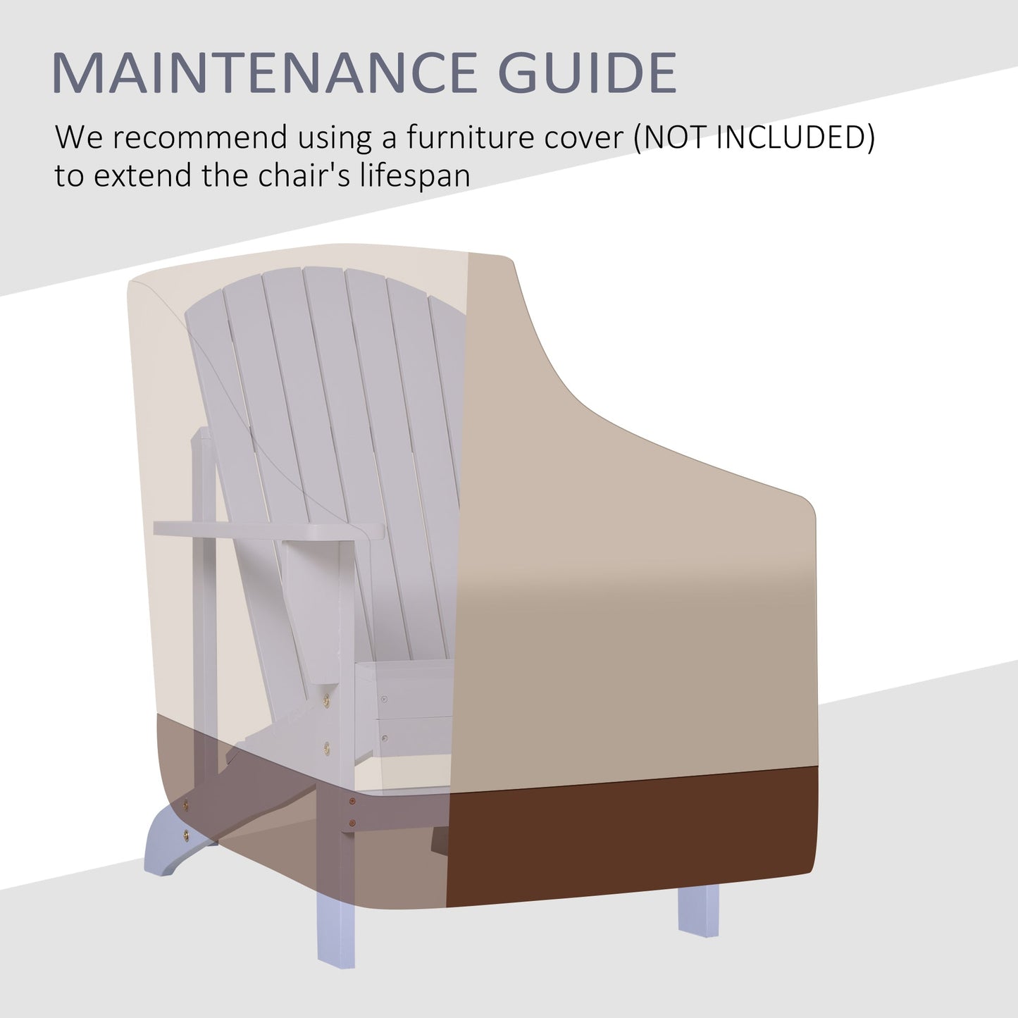Classic Adirondack Chair Muskoka Chair, Garden Deck Chair with Cup Holder for Patio, Indoor, Backyard, Grey