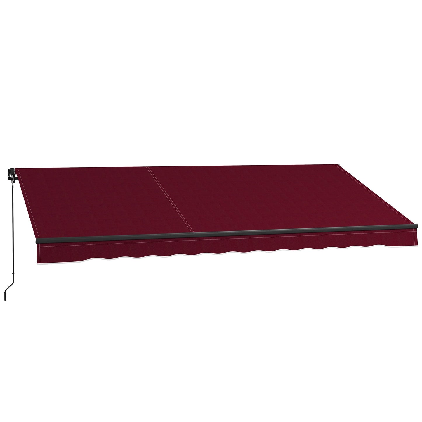  13' x 10' Retractable Awning, Patio Awning Sunshade Shelter with Manual Crank Handle, 280gsm UV Resistant Fabric and Aluminum Frame, for Balcony, Yard, Wine Red