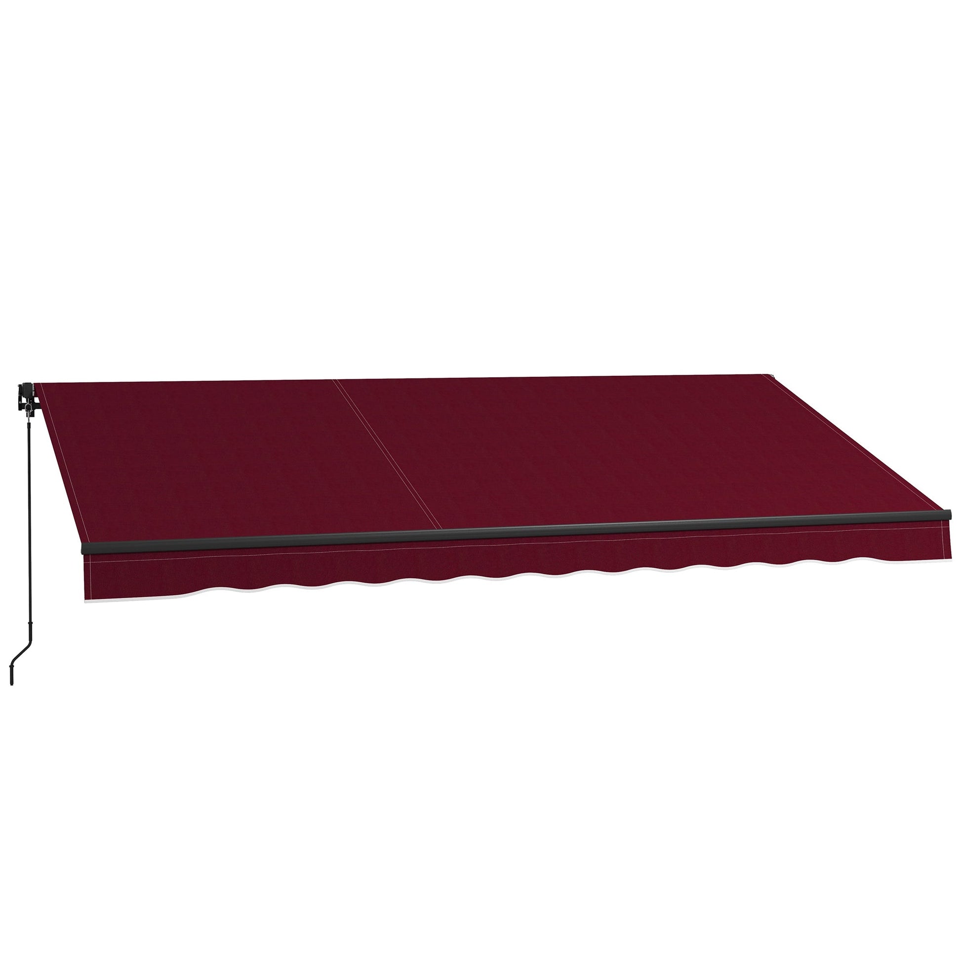  13' x 10' Retractable Awning, Patio Awning Sunshade Shelter with Manual Crank Handle, 280gsm UV Resistant Fabric and Aluminum Frame, for Balcony, Yard, Wine Red