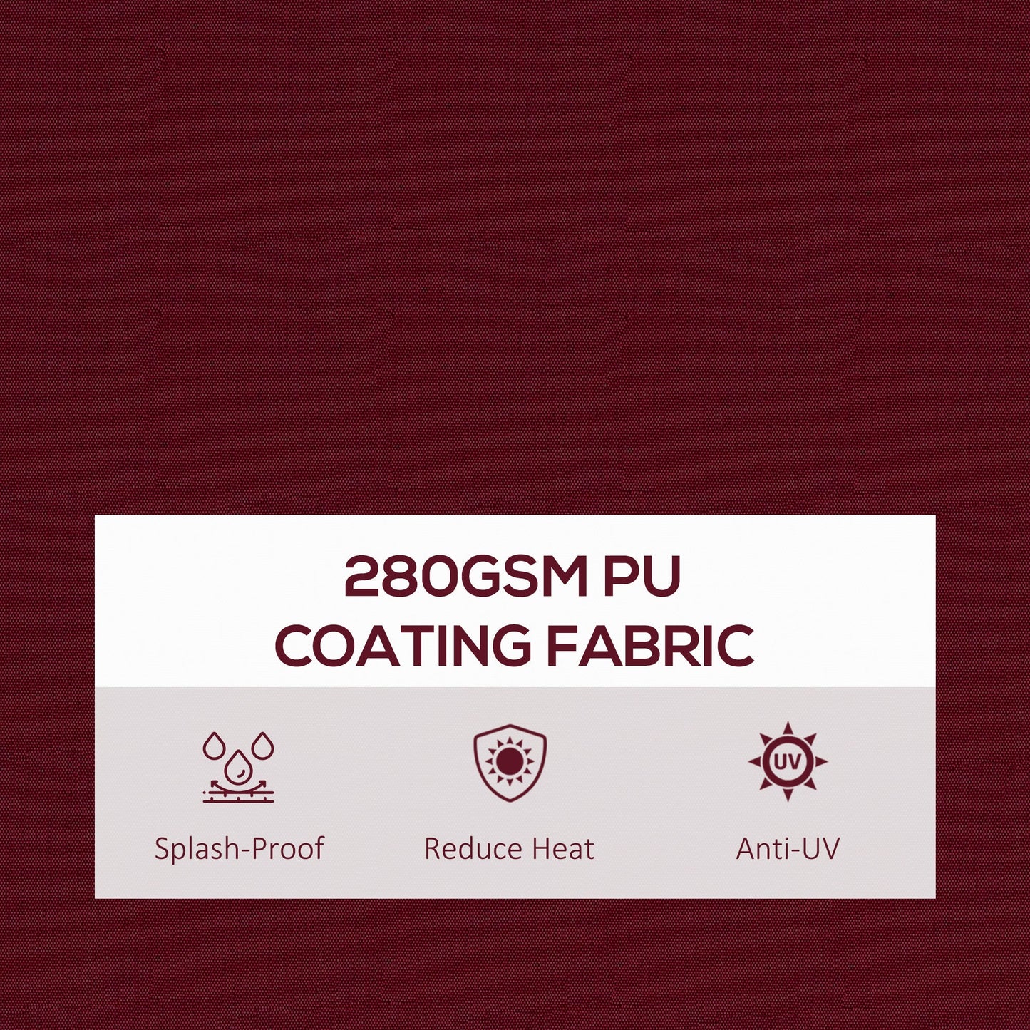  13' x 10' Retractable Awning, Patio Awning Sunshade Shelter with Manual Crank Handle, 280gsm UV Resistant Fabric and Aluminum Frame, for Balcony, Yard, Wine Red