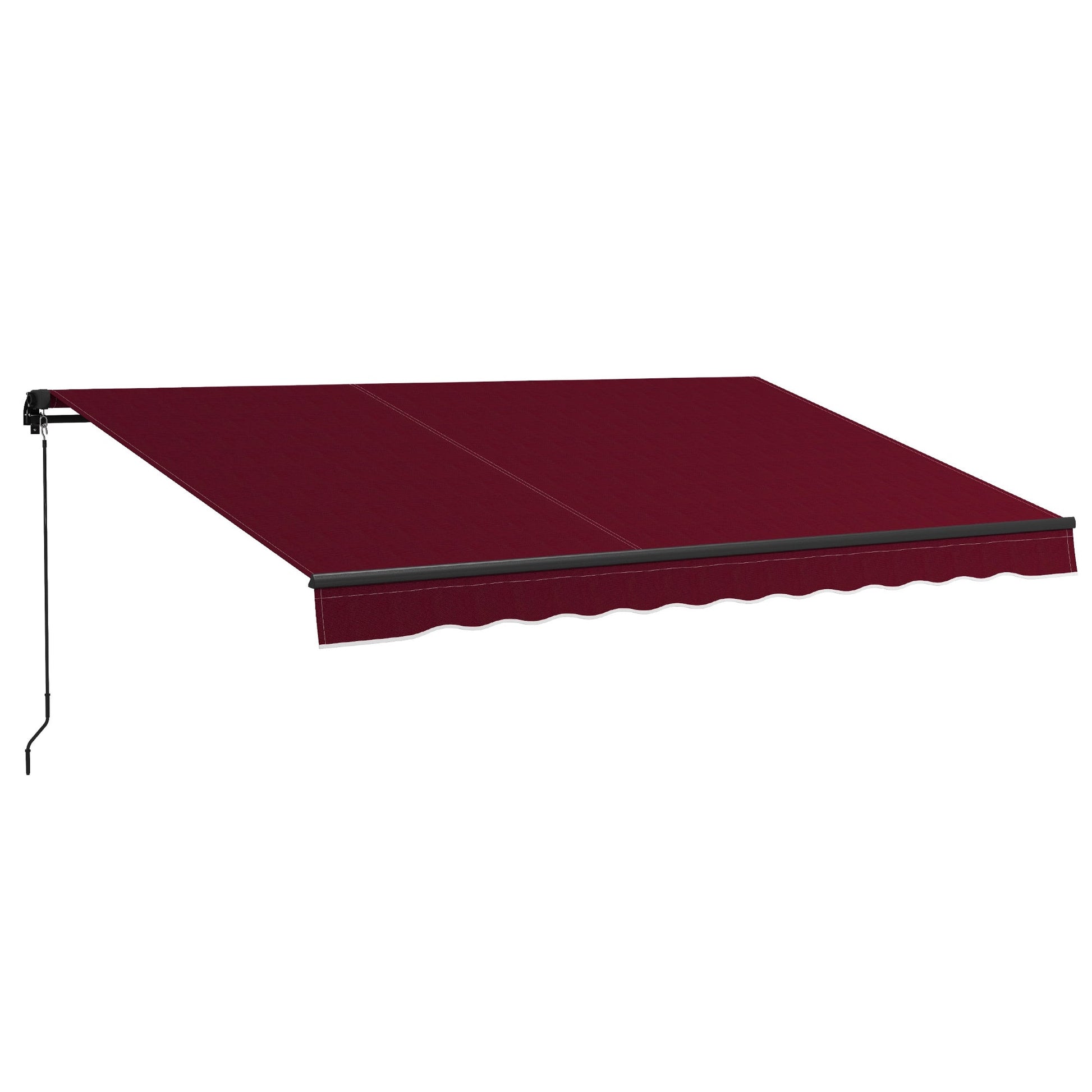  13' x 10' Retractable Awning, Patio Awning Sunshade Shelter with Manual Crank Handle, 280gsm UV Resistant Fabric and Aluminum Frame, for Balcony, Yard, Wine Red