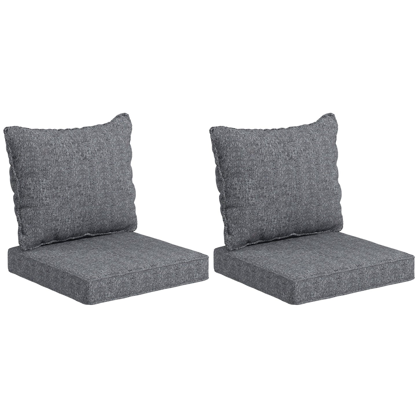 4-Piece Patio Chair Cushions Pillows with Backrest, Seat Replacement Patio Cushions Set for Indoor Outdoor Garden Furniture, Grey