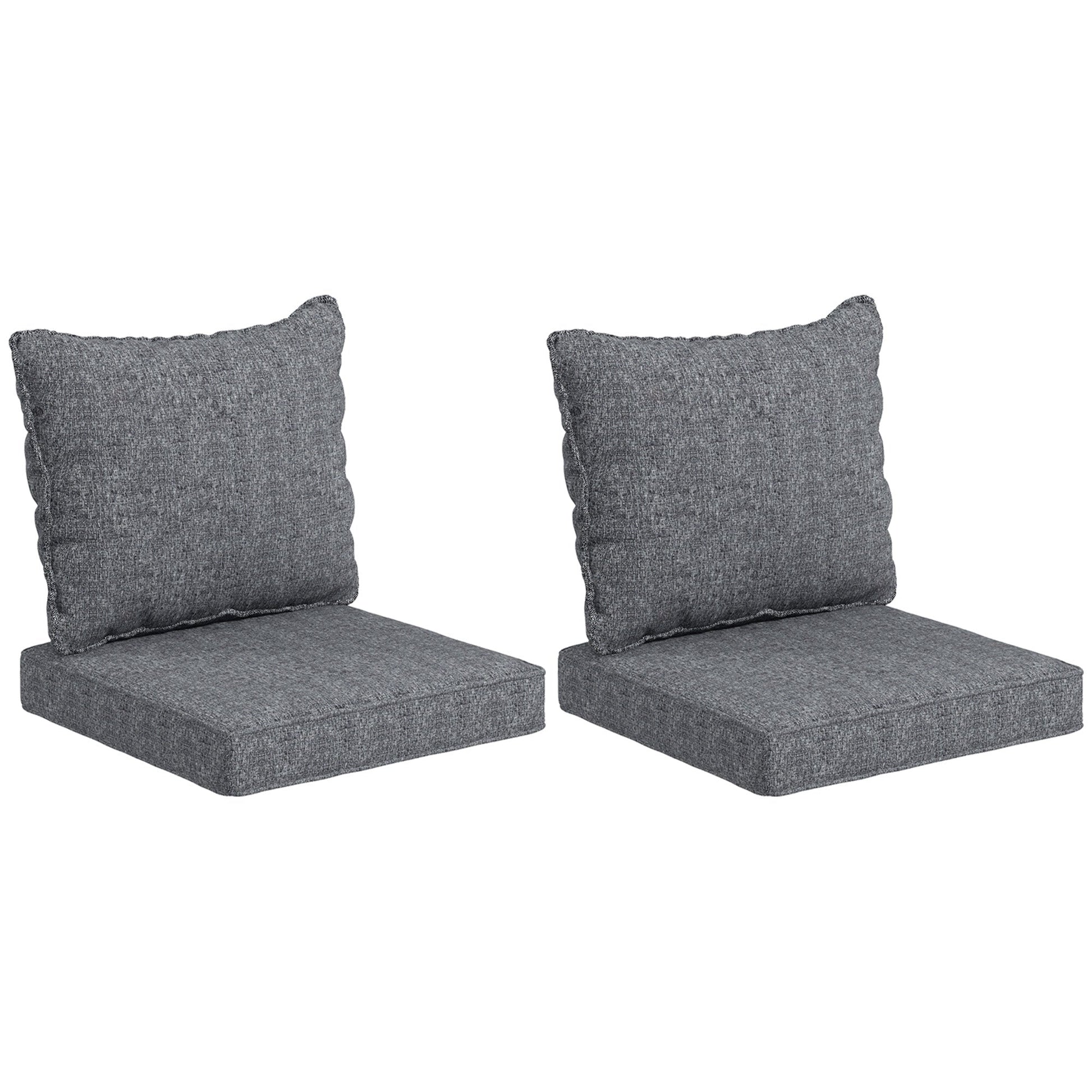 4-Piece Patio Chair Cushions Pillows with Backrest, Seat Replacement Patio Cushions Set for Indoor Outdoor Garden Furniture, Grey