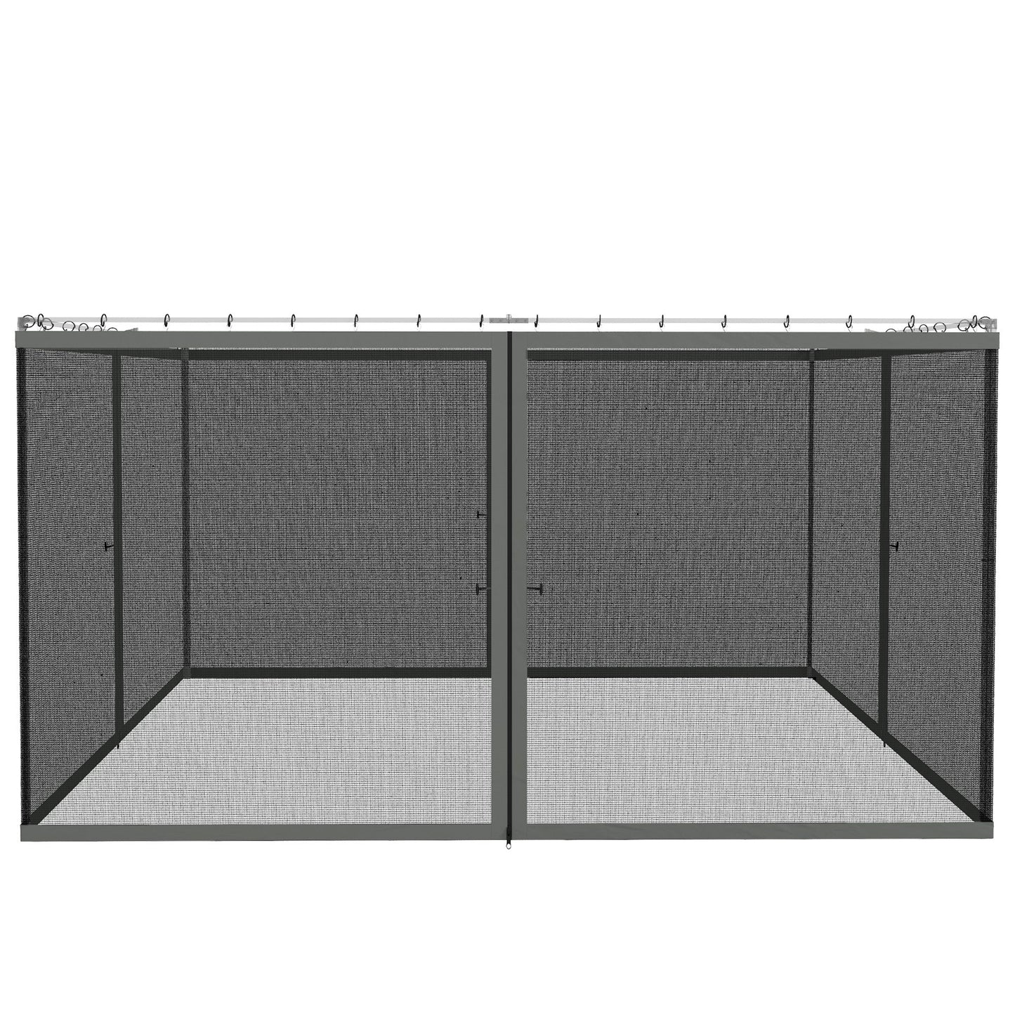 Replacement Mosquito Netting for Gazebo 10' x 13' Black Screen Walls for Canopy with Zippers for Parties and Outdoor Activities, Dark Grey