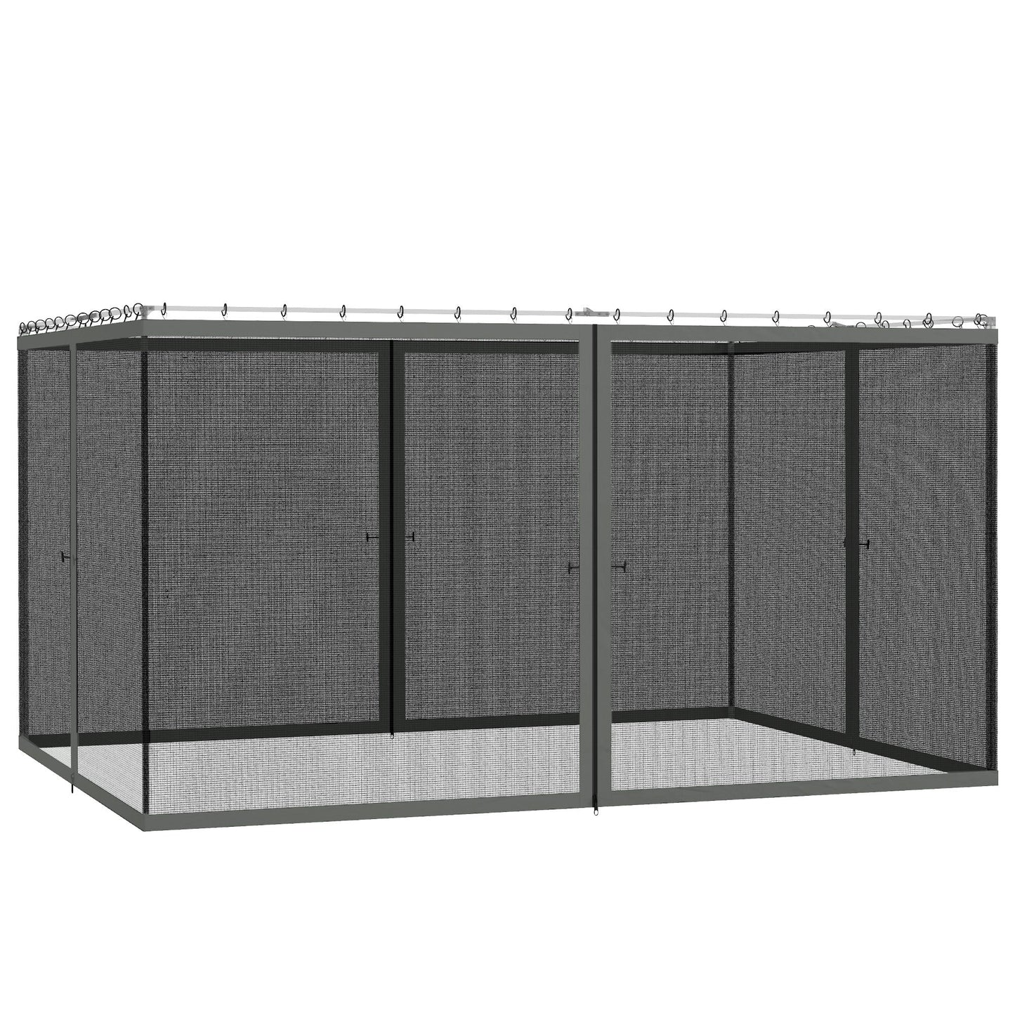 Replacement Mosquito Netting for Gazebo 10' x 13' Black Screen Walls for Canopy with Zippers for Parties and Outdoor Activities, Dark Grey