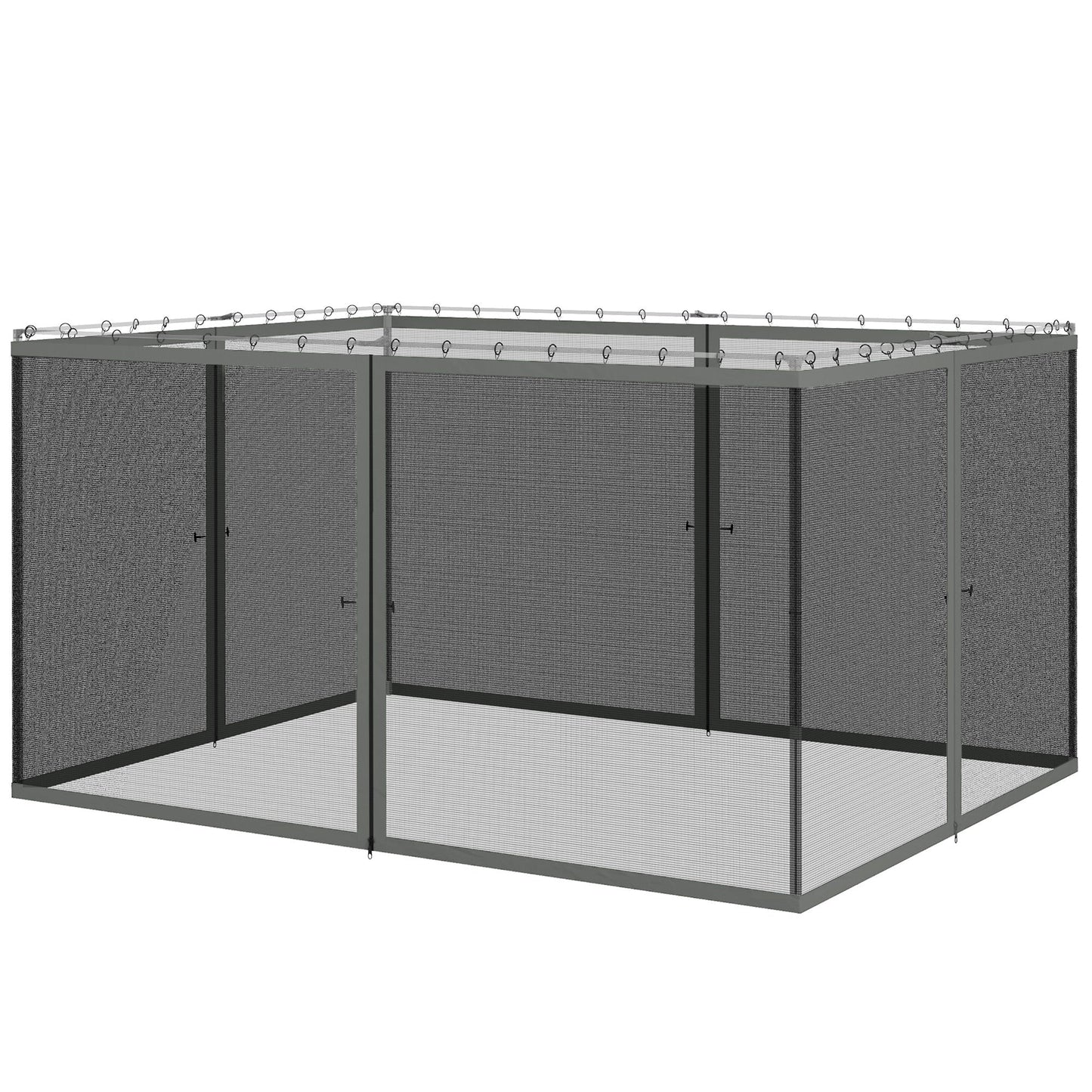 Replacement Mosquito Netting for Gazebo 10' x 13' Black Screen Walls for Canopy with Zippers for Parties and Outdoor Activities, Dark Grey