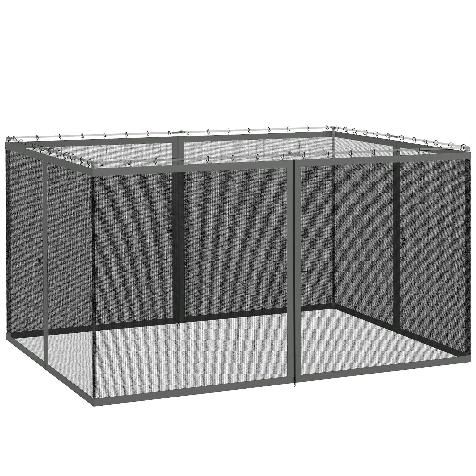 Replacement Mosquito Netting for Gazebo 10' x 13' Black Screen Walls for Canopy with Zippers for Parties and Outdoor Activities, Dark Grey