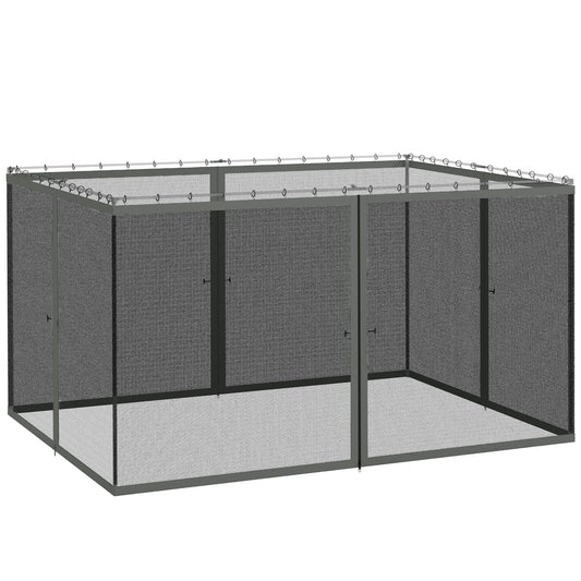 Replacement Mosquito Netting for Gazebo 10' x 13' Black Screen Walls for Canopy with Zippers for Parties and Outdoor Activities, Dark Grey