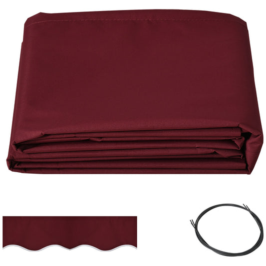 9' x 8' Retractable Awning Fabric Replacement Outdoor Sunshade Canopy Awning Cover, UV Protection, Wine Red