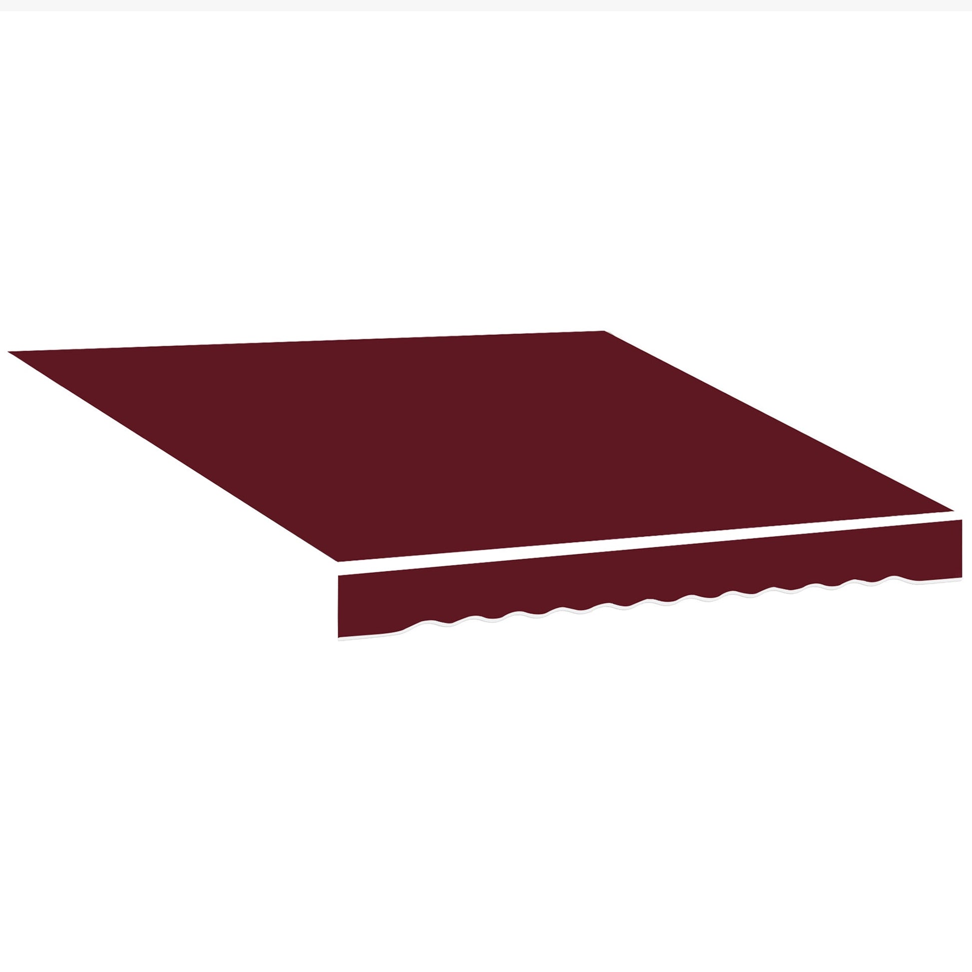 9' x 8' Retractable Awning Fabric Replacement Outdoor Sunshade Canopy Awning Cover, UV Protection, Wine Red