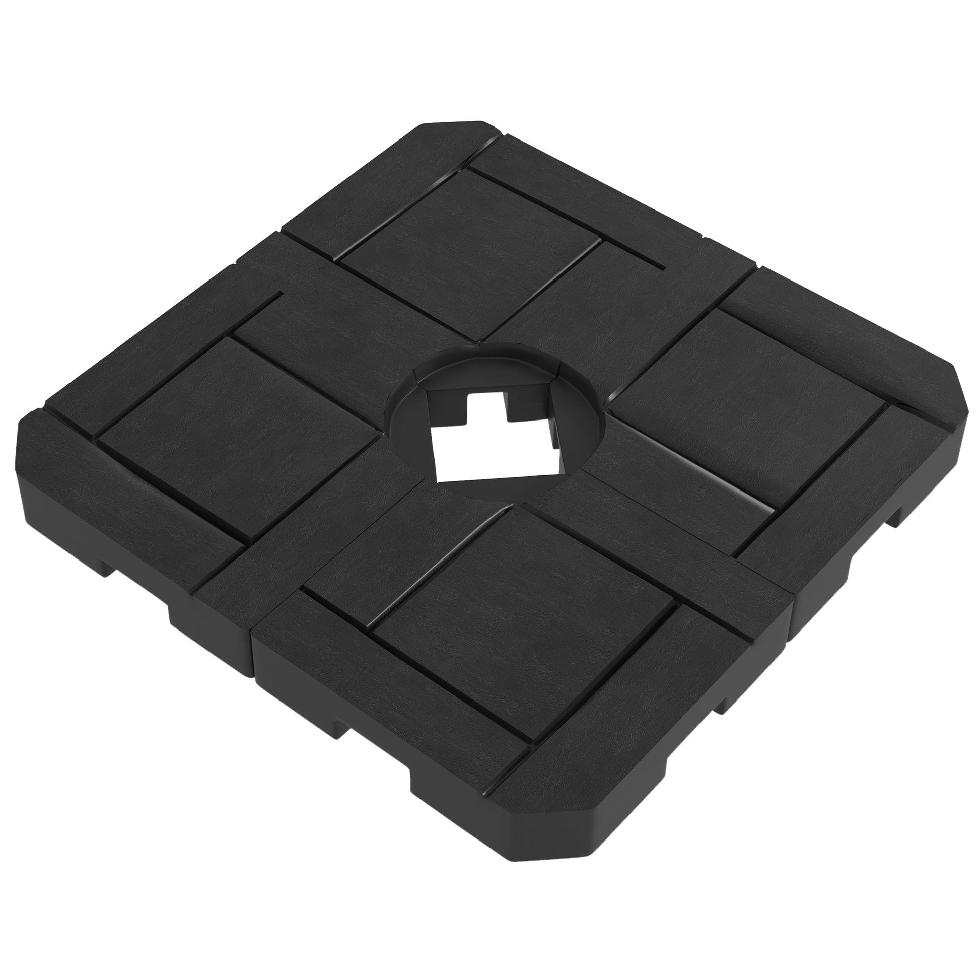 4PCs Cantilever Umbrella Base Weights for Offset Parasol, HDPE Water or Sand Filled Patio Umbrella Weights for Cross Base Stand with Built-in Handles, Black