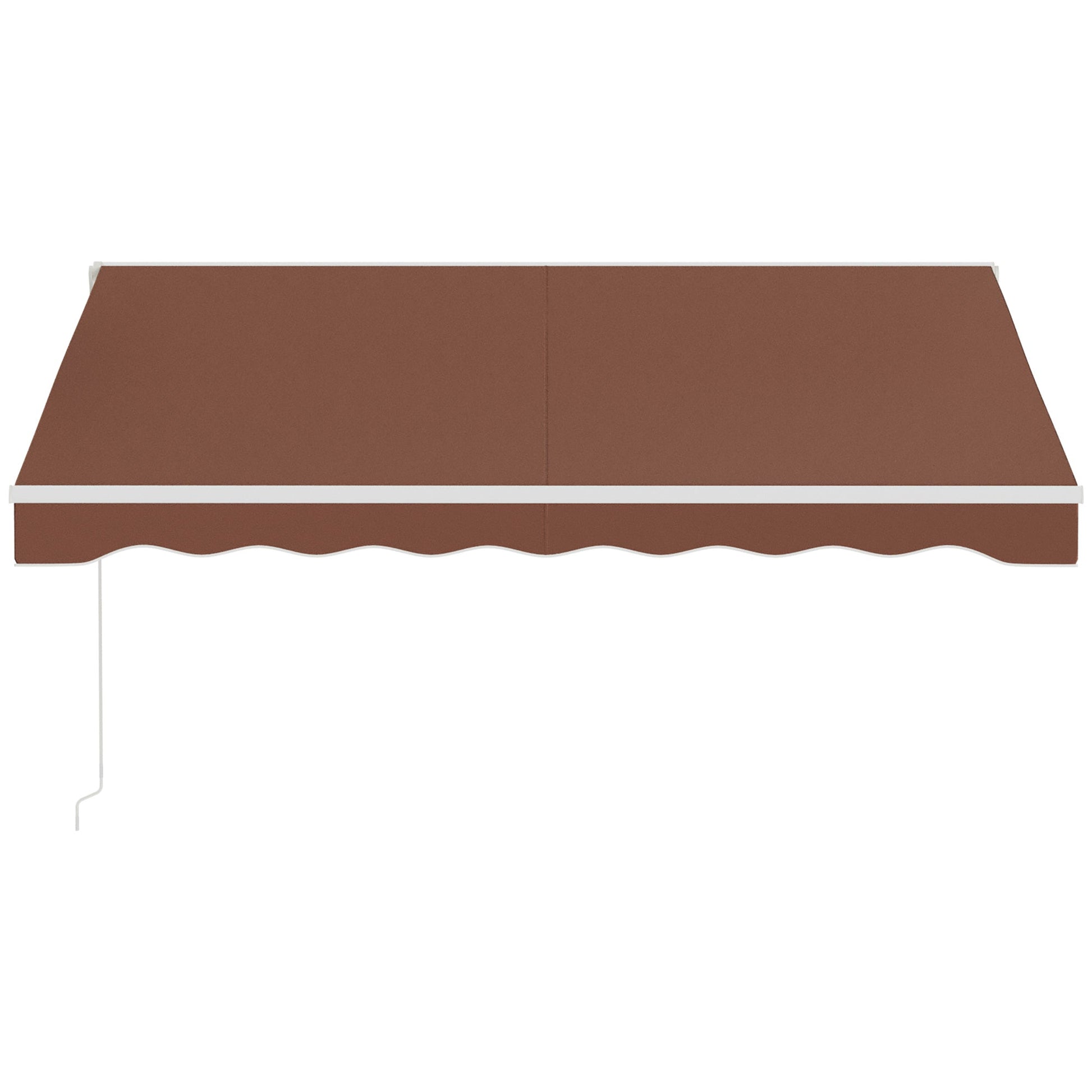 10' x 8' Electric Awning, Retractable Awning Sun Shade Shelter with Remote Controller, Manual Crank Handle and Aluminum Frame, for Deck, Balcony, Yard, Coffee