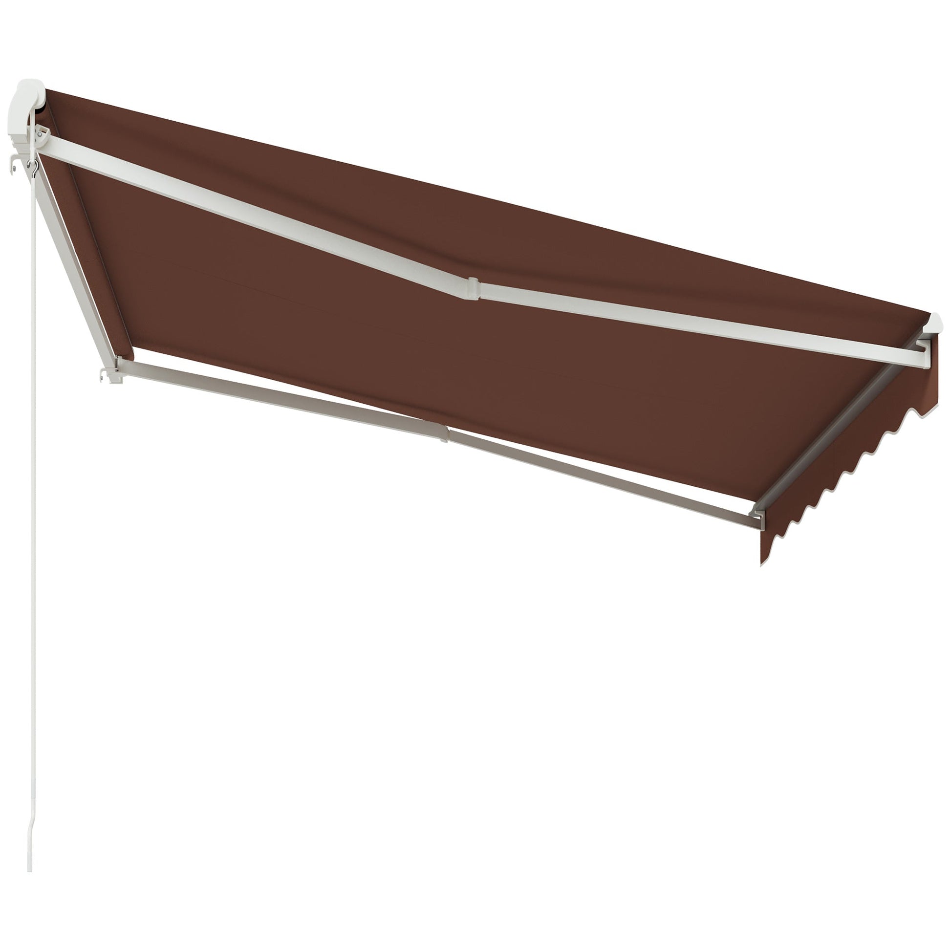 10' x 8' Electric Awning, Retractable Awning Sun Shade Shelter with Remote Controller, Manual Crank Handle and Aluminum Frame, for Deck, Balcony, Yard, Coffee