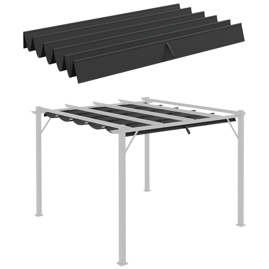 Retractable Replacement Pergola Canopy for 10' x 10' Pergola, Pergola Cover Replacement, Dark Grey
