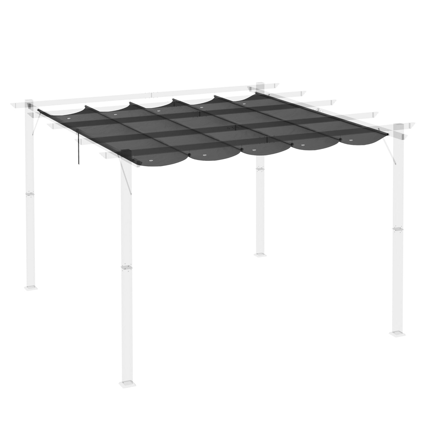 Retractable Replacement Pergola Canopy for 10' x 10' Pergola, Pergola Cover Replacement, Dark Grey